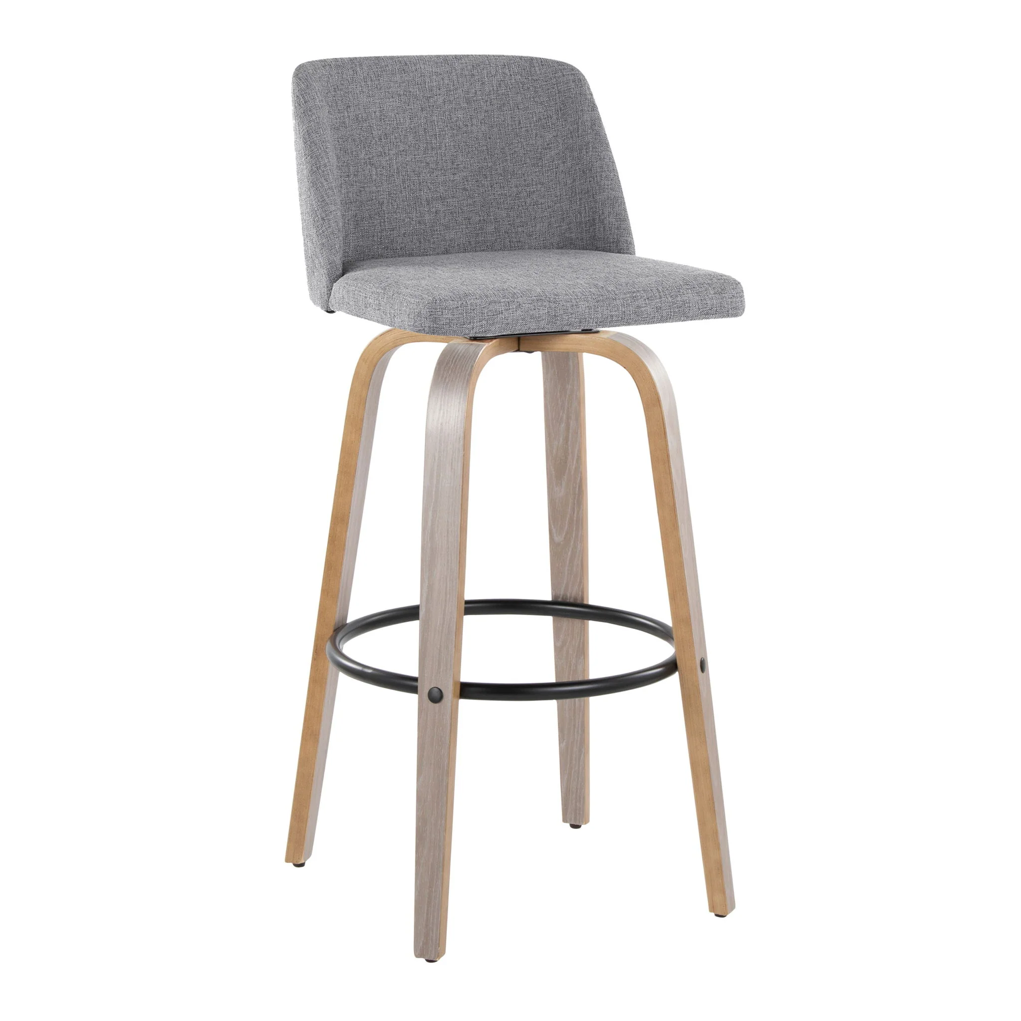 Toriano - Contemporary Fixed Height Barstool With Swivel With Round Footrest Comfort And Style (Set of 2) - Image 9