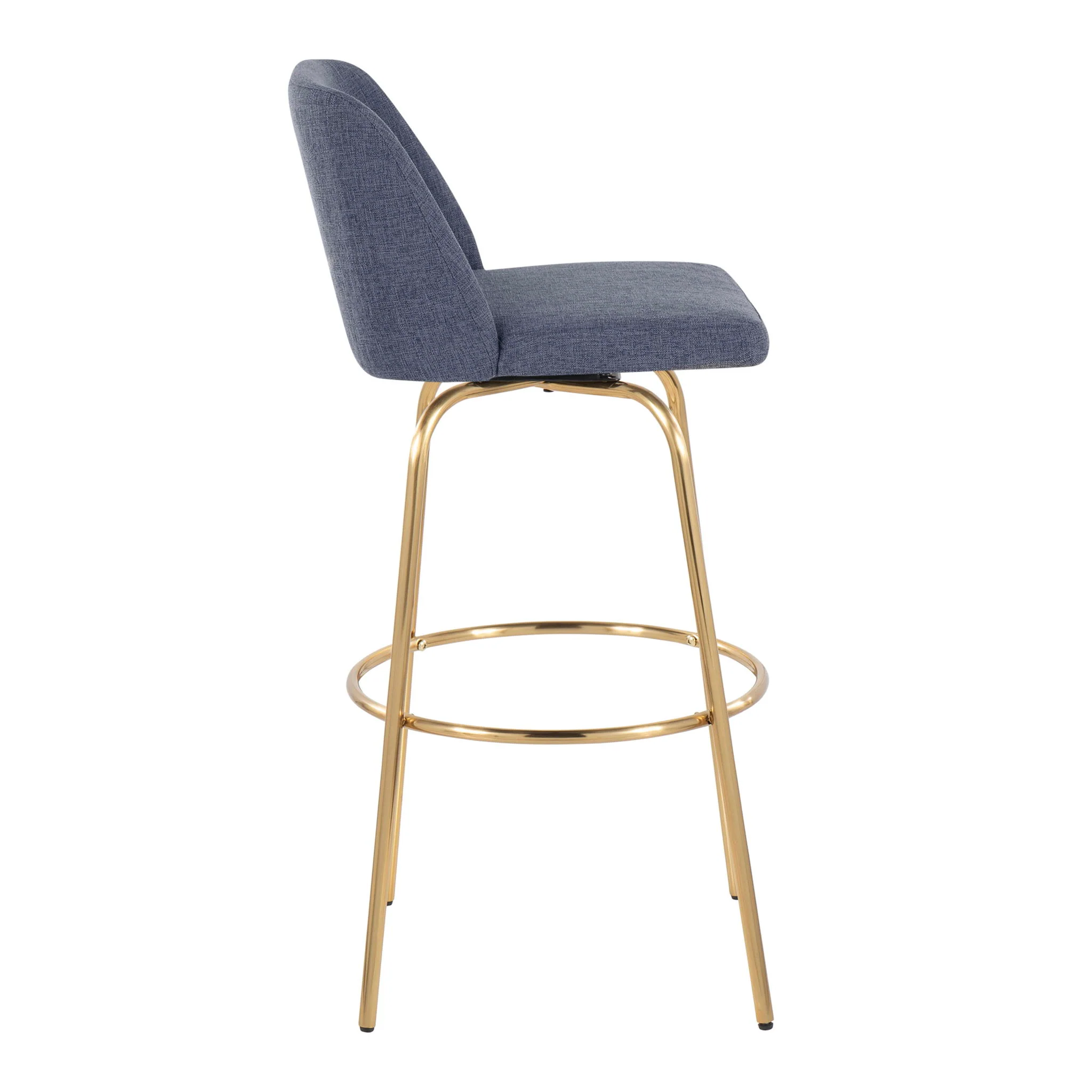 Toriano - Contemporary Fixed Height Barstool With Swivel With Round Footrest (Set of 2) - Image 6
