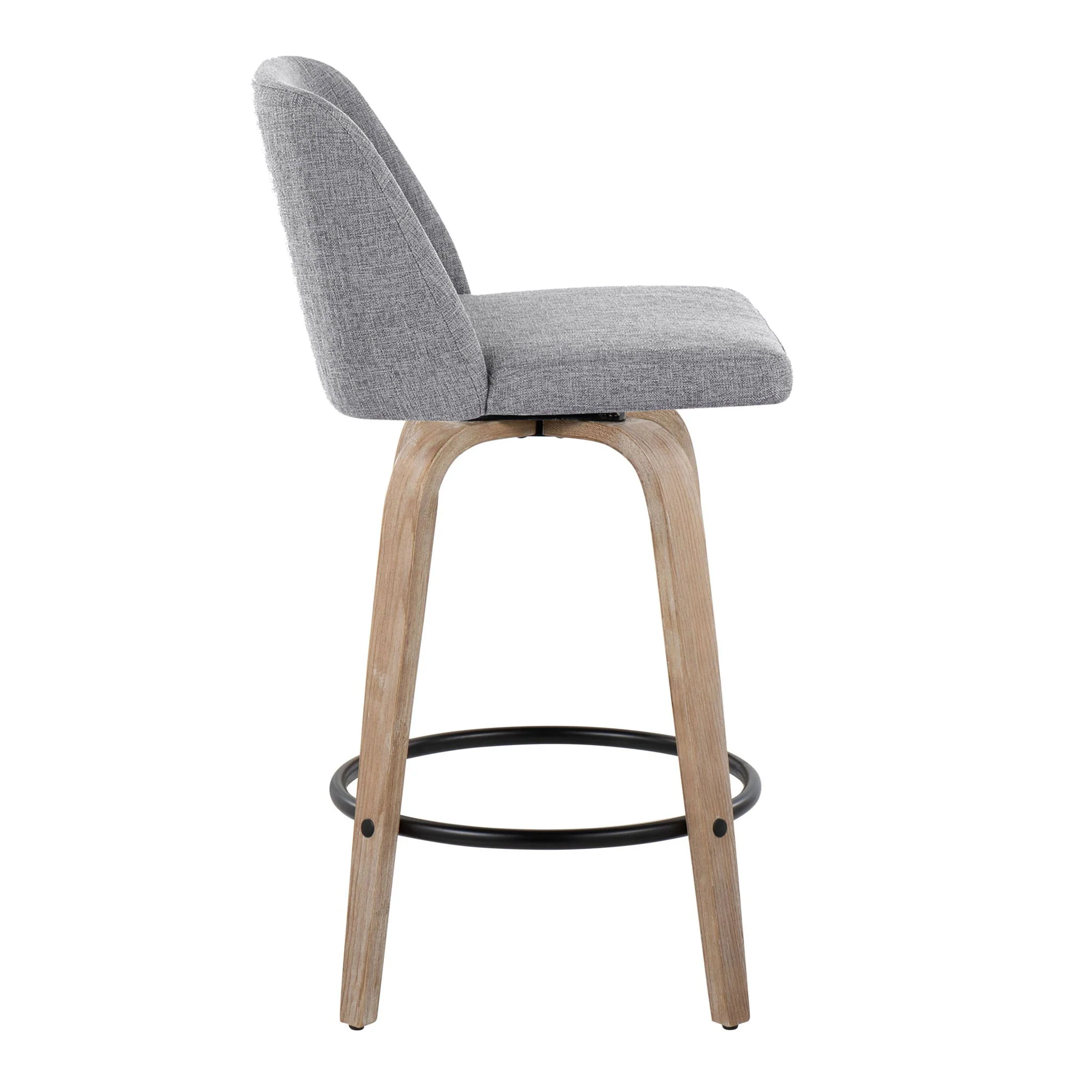 Toriano - Contemporary Fixed-Height Counter Stool & Swivel With Round Footrest (Set of 2) - Image 30