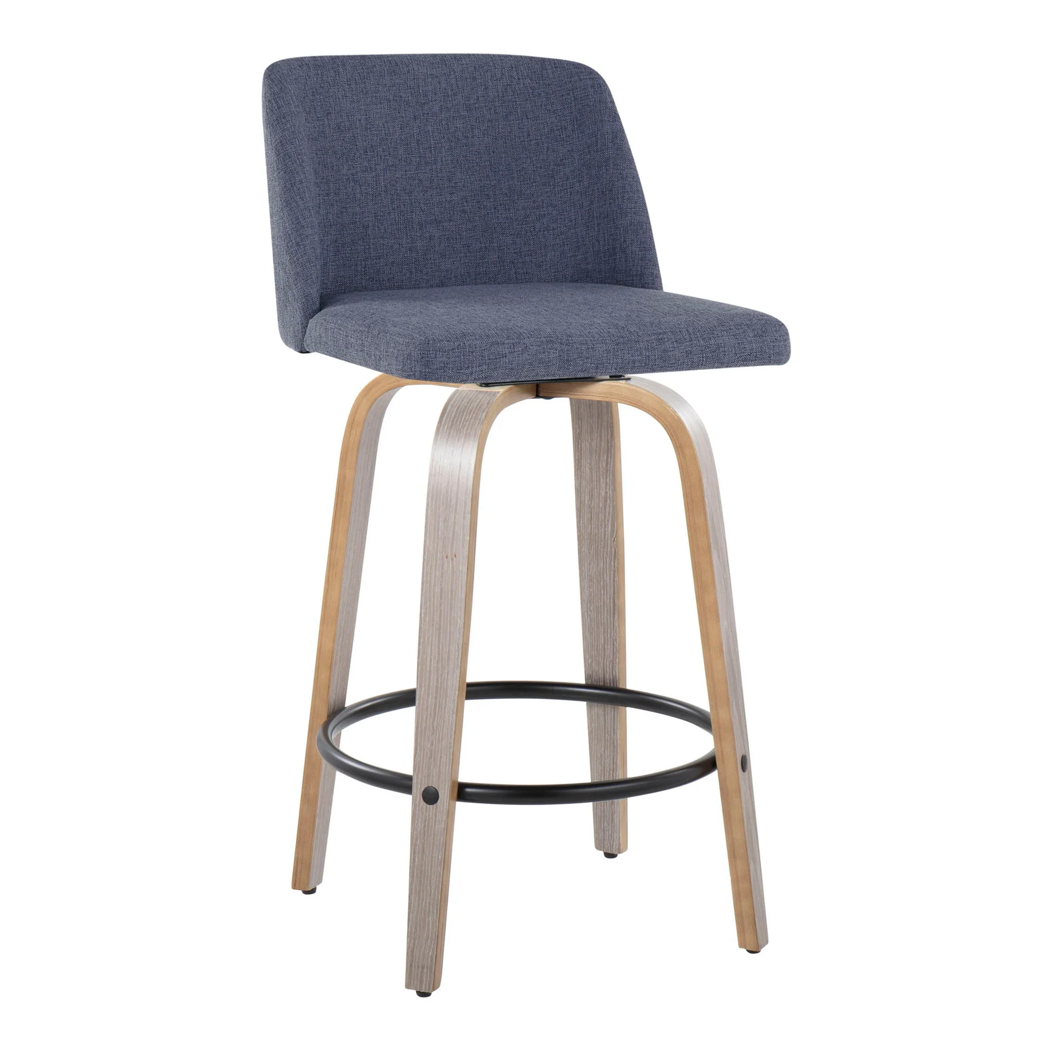 Toriano - Contemporary Fixed Height Counter Stool With Swivel & Round Footrest (Set of 2) - Image 25