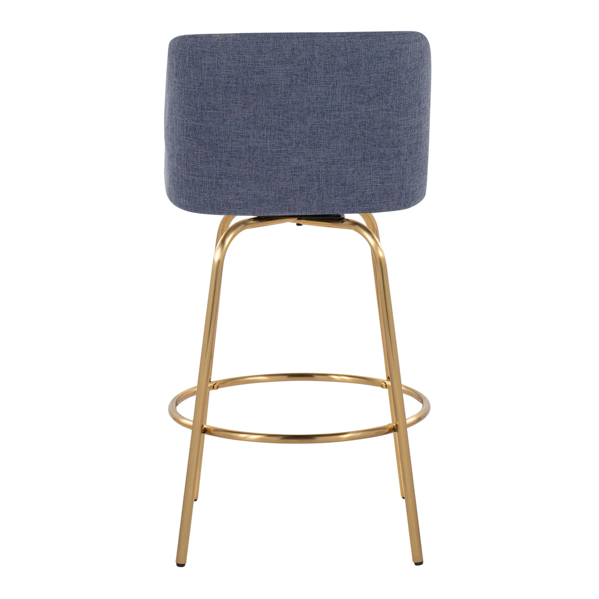 Toriano - Contemporary, Fixed Height Counter Stool With Swivel With Round Footrest (Set of 2) - Image 12