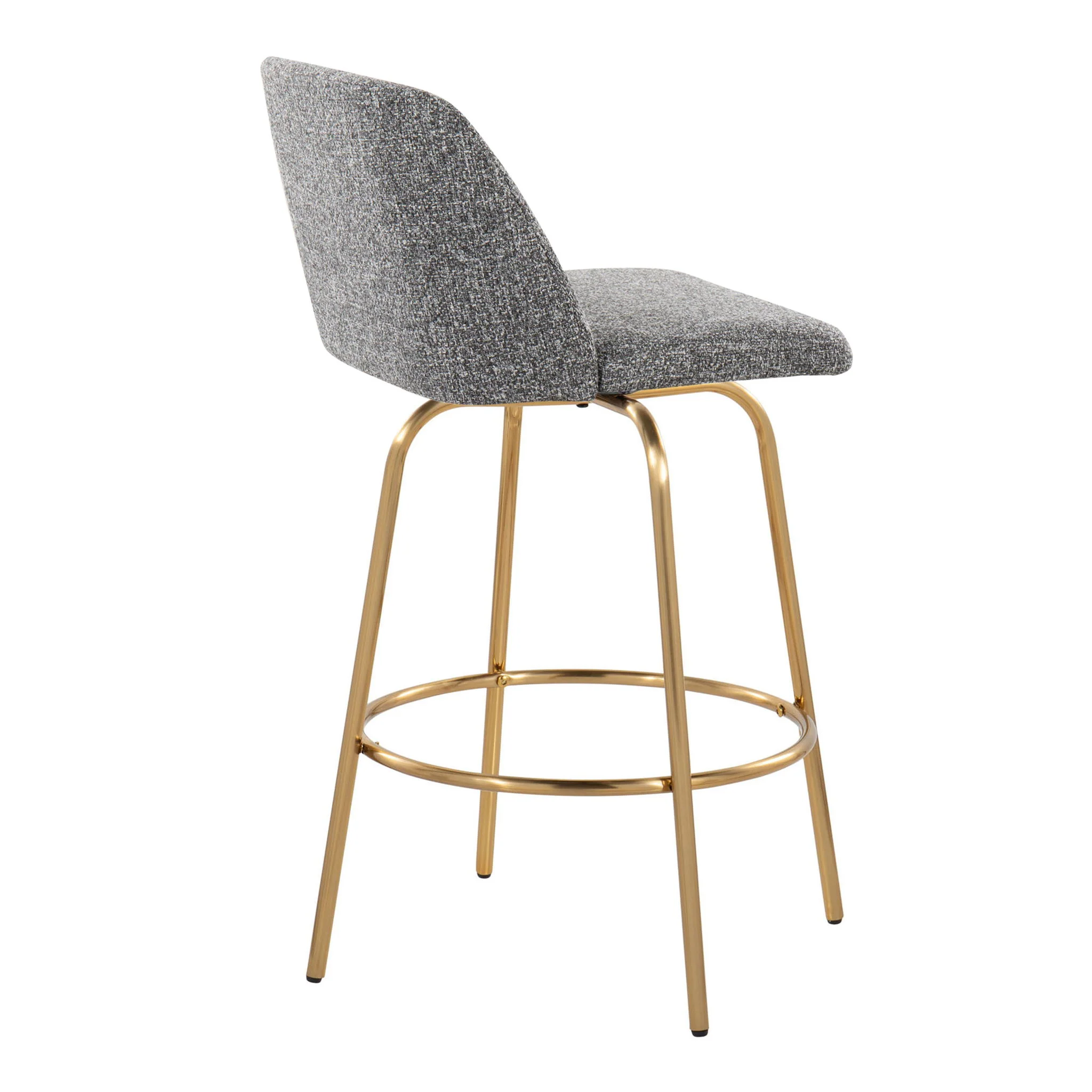 Toriano - Contemporary, Fixed Height Counter Stool With Swivel With Round Footrest (Set of 2) - Image 23