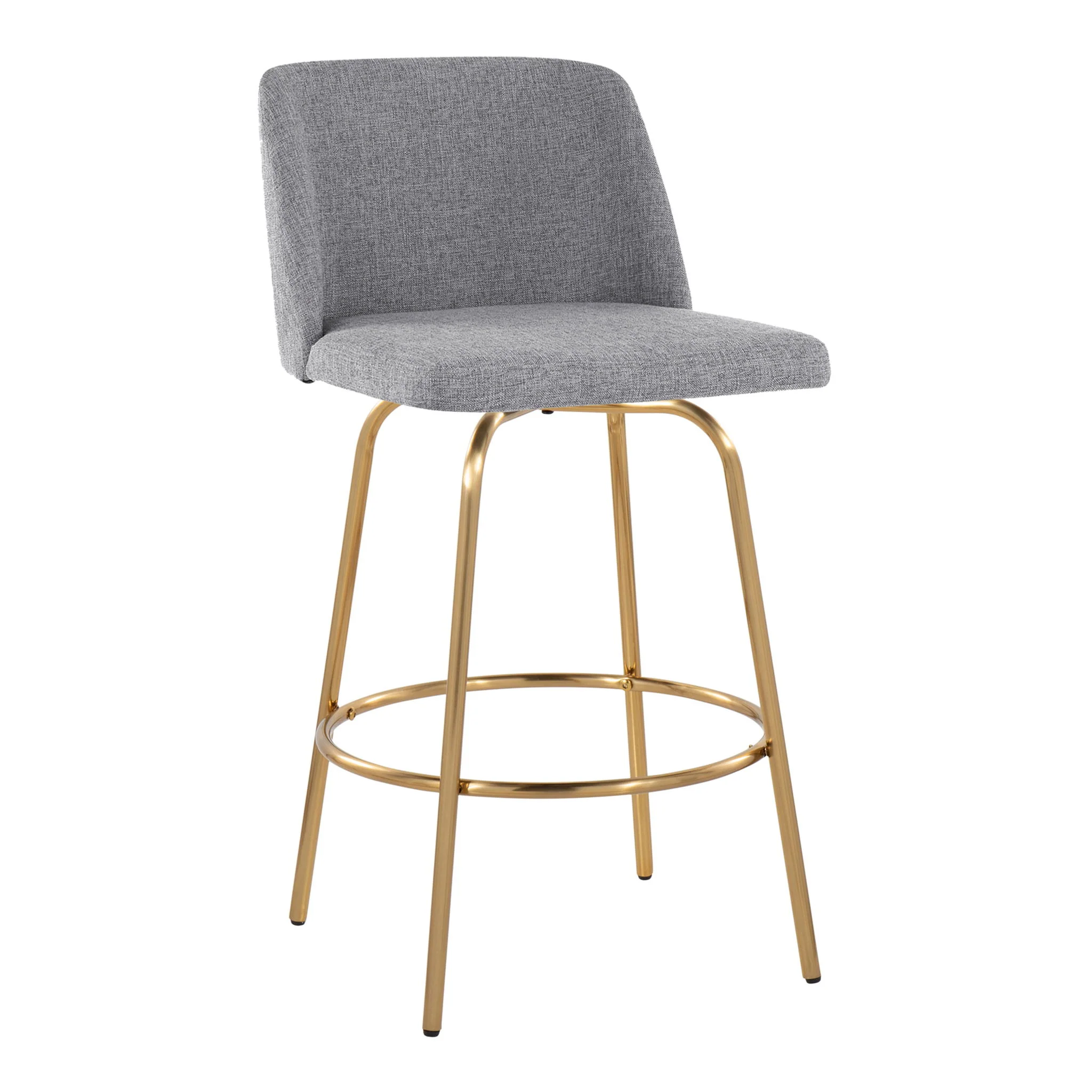 Toriano - Contemporary, Fixed Height Counter Stool With Swivel With Round Footrest (Set of 2) - Image 24