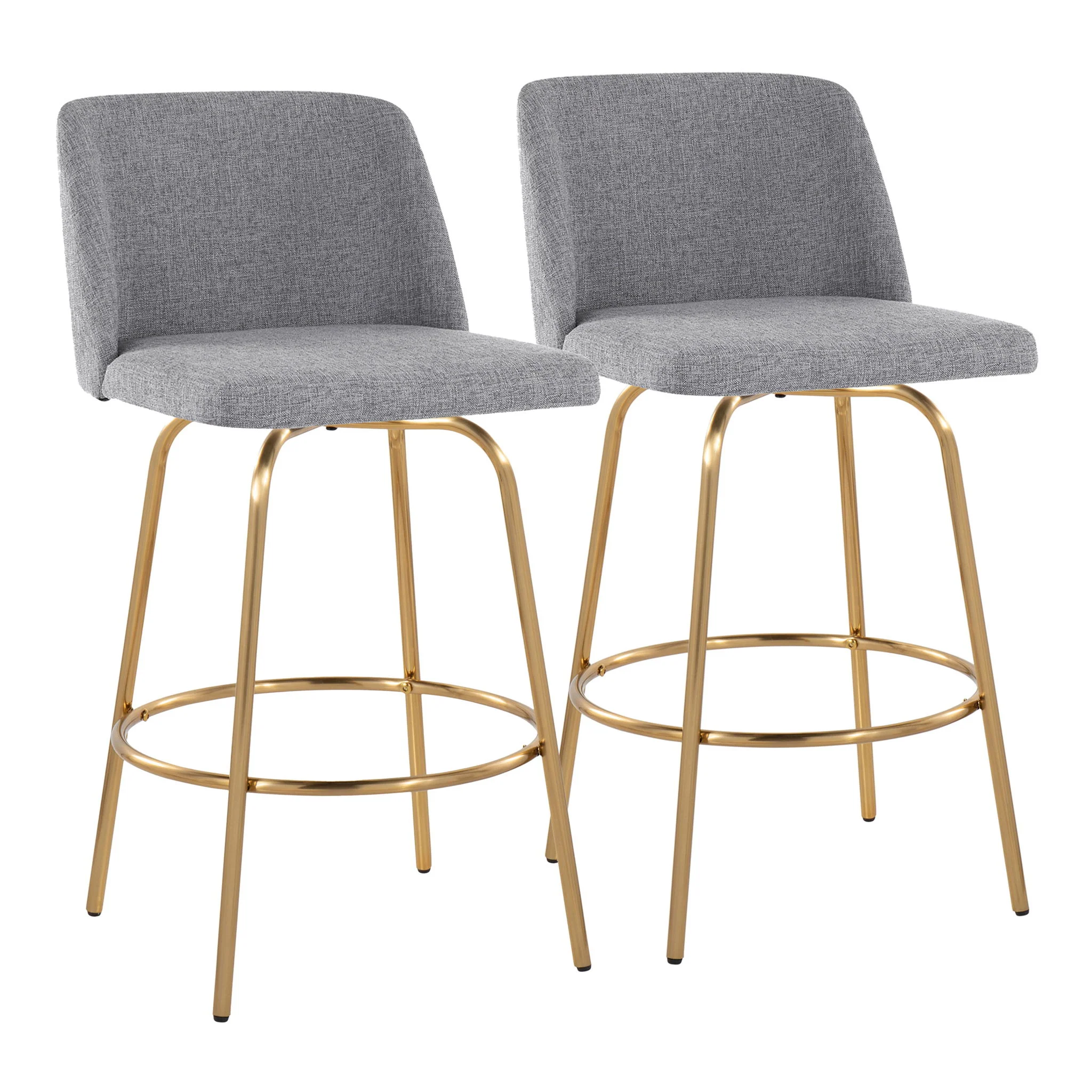 Toriano - Contemporary, Fixed Height Counter Stool With Swivel With Round Footrest (Set of 2) - Image 3