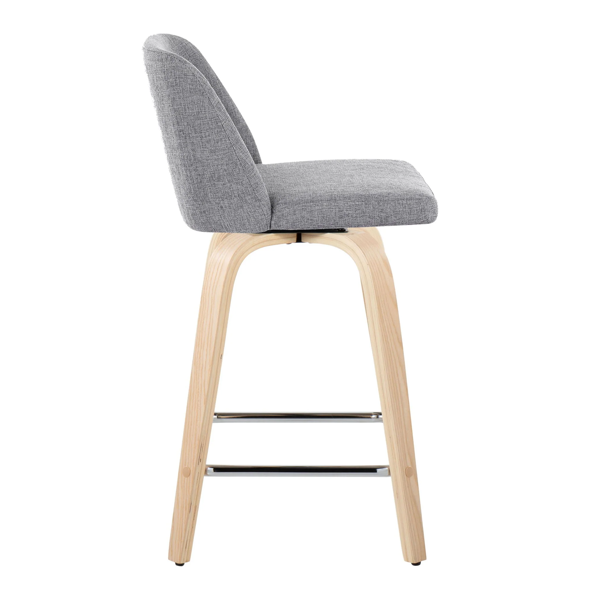 Toriano - Contemporary Fixed Height Counter Stool With Swivel With Square Footrest (Set of 2) - Image 10