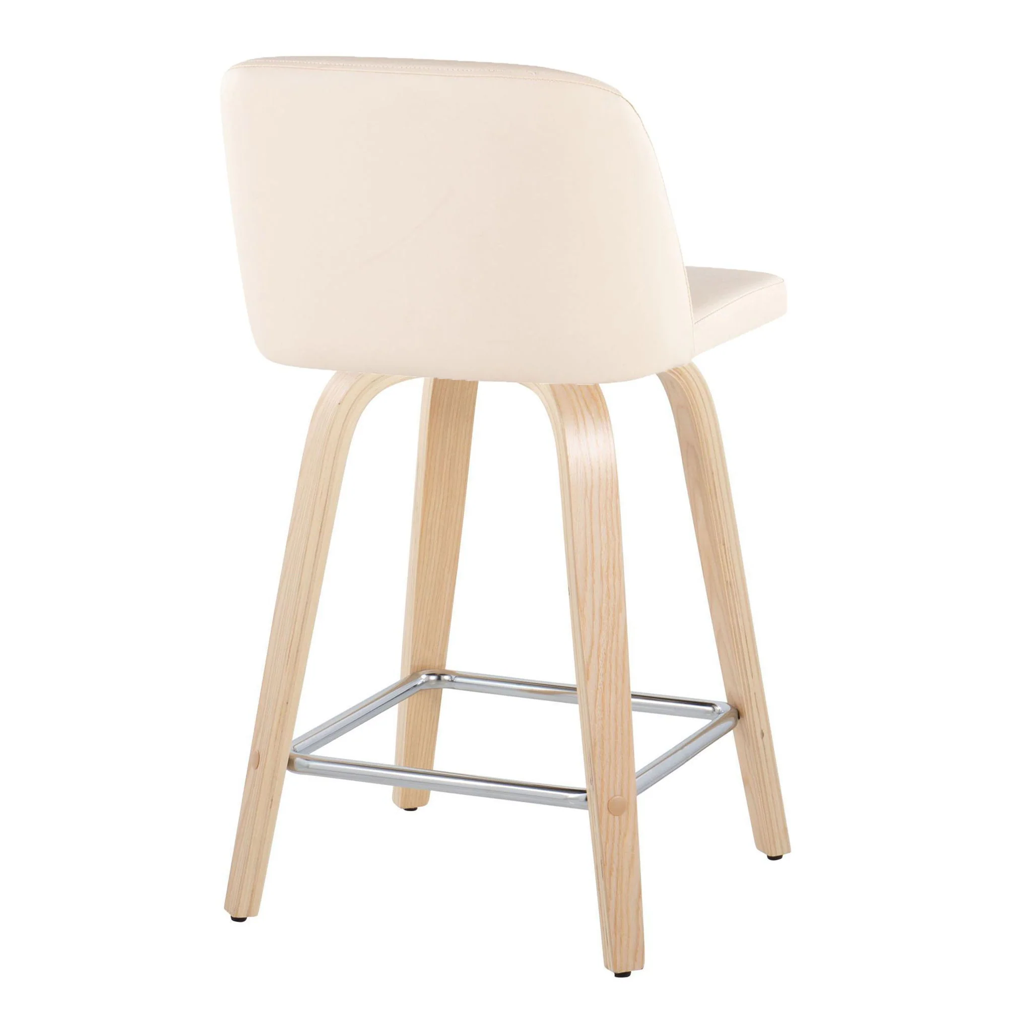 Toriano - Contemporary Fixed Height Counter Stool With Swivel With Square Footrest (Set of 2) - Image 24