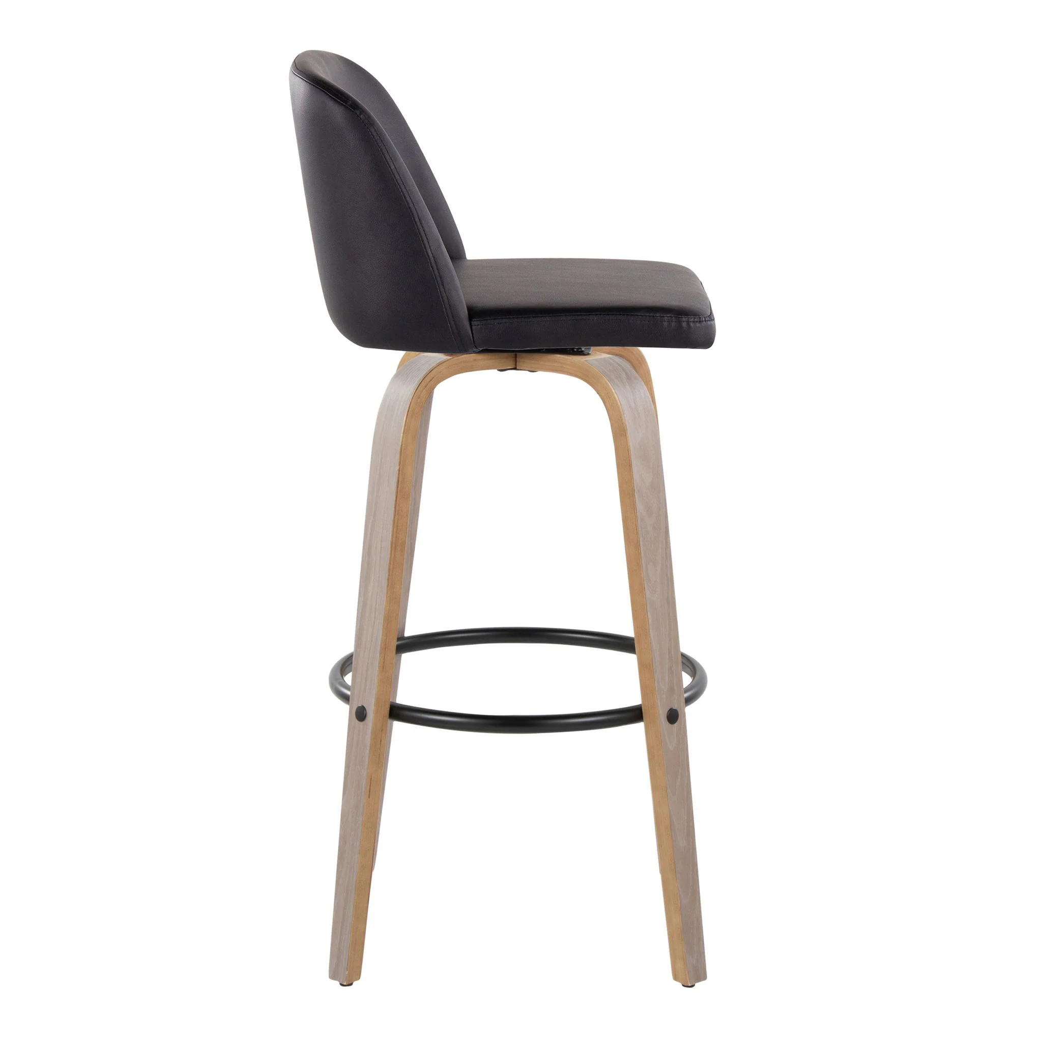Toriano - Fixed Height Contemporary Barstool With Swivel With Round Footrest (Set of 2) - Image 5