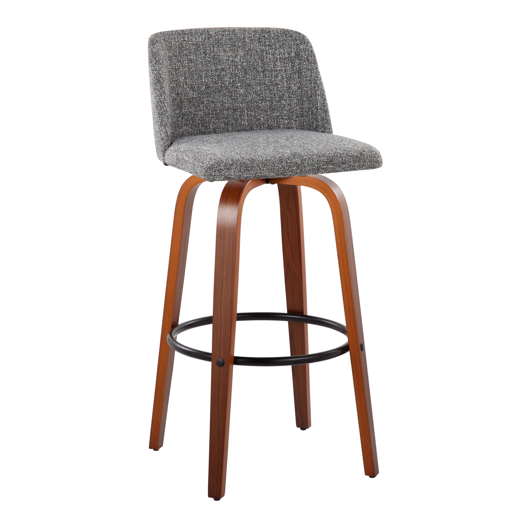 Toriano - Mid Century Modern Fixed Height Barstool Swivel And Round Footrest (Set of 2) - Image 26