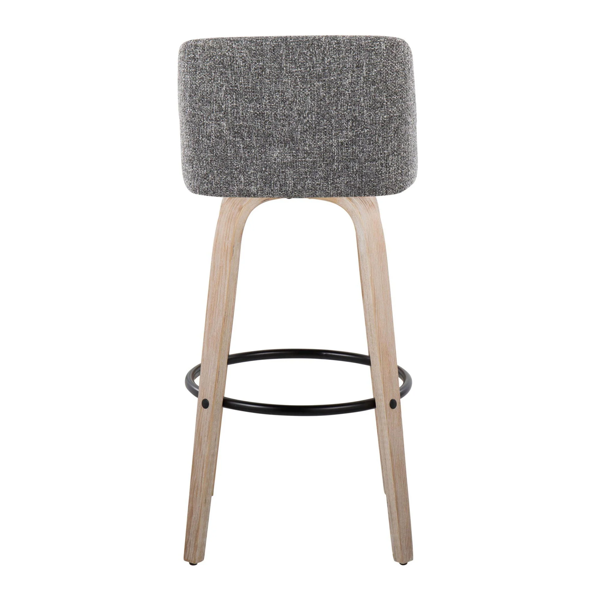Toriano - Mid-Century Modern Fixed Height BarStool With Round Footrest (Set of 2) - Image 14