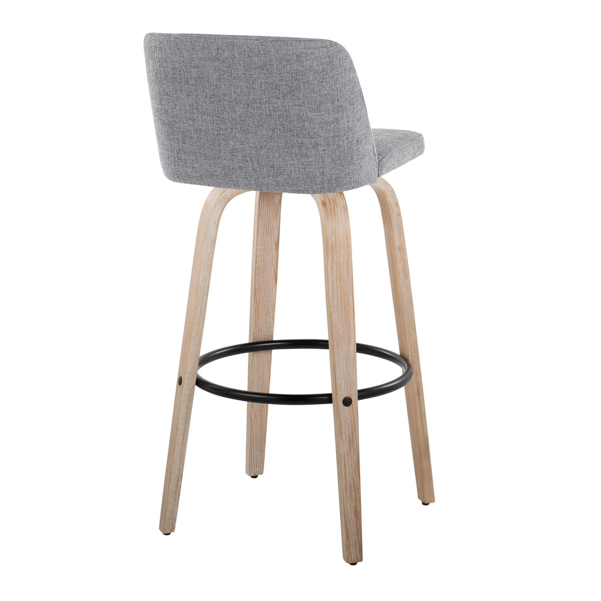 Toriano - Mid-Century Modern Fixed Height BarStool With Round Footrest (Set of 2) - Image 19