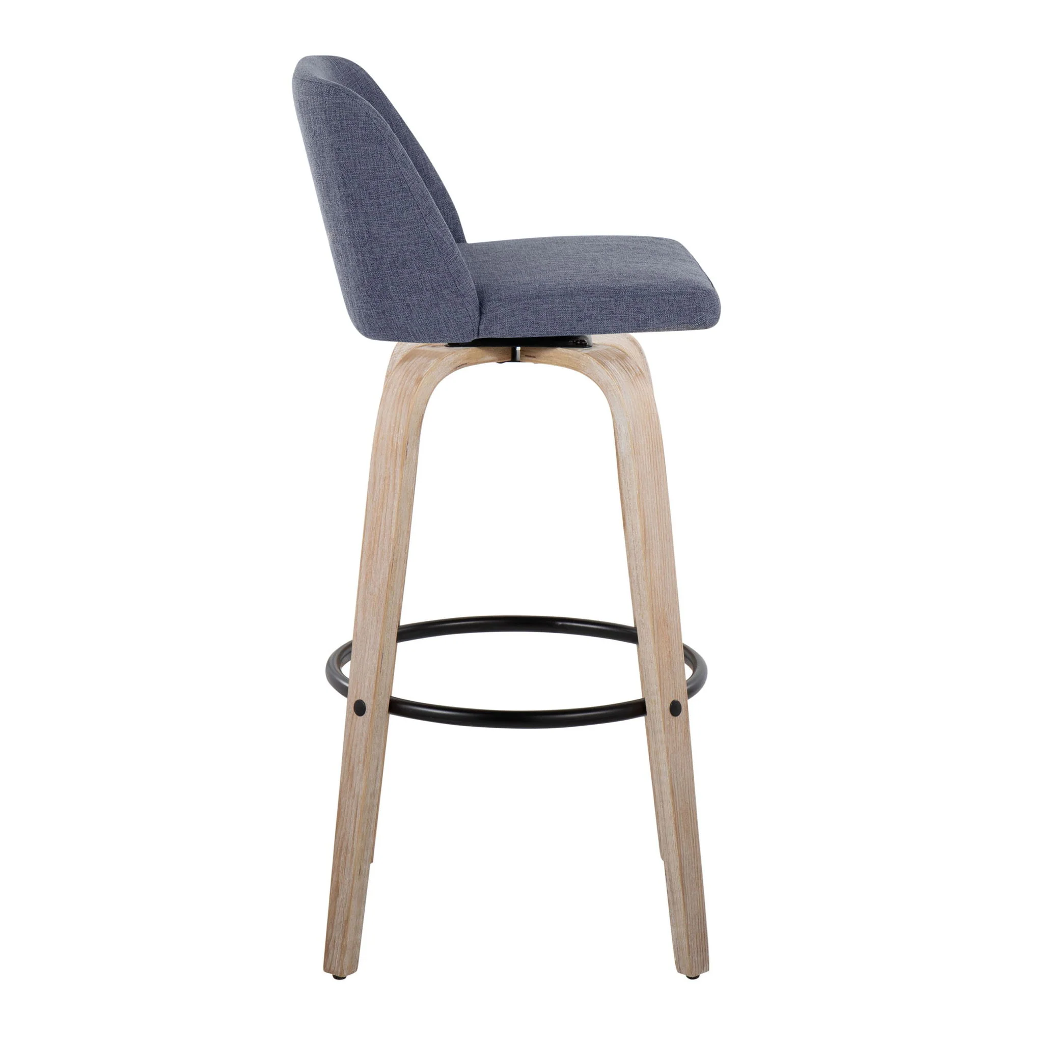 Toriano - Mid-Century Modern Fixed Height BarStool With Round Footrest (Set of 2) - Image 23