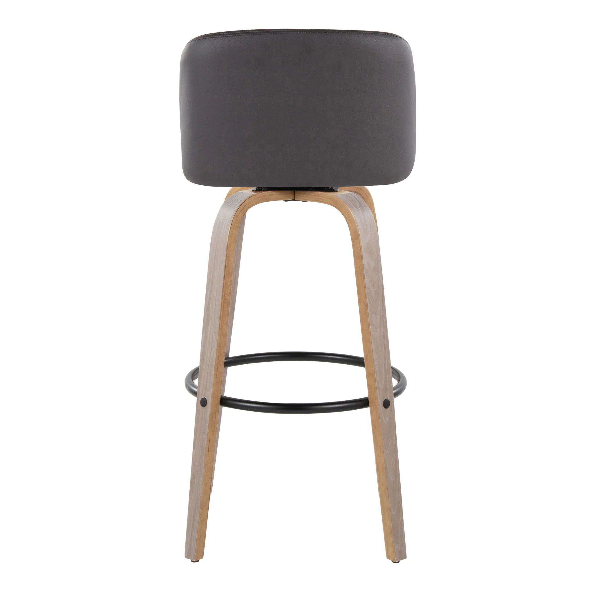 Toriano - Mid-Century Modern Fixed Height BarStool With Round Footrest (Set of 2) - Image 8