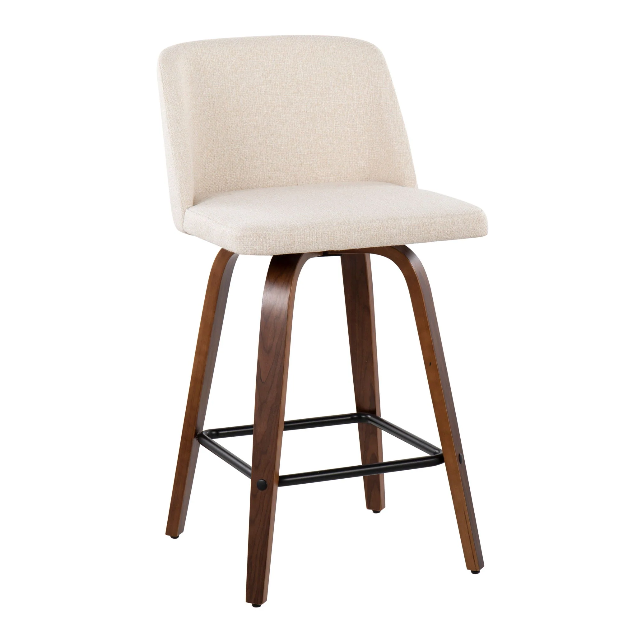 Toriano - Mid Century Modern Fixed Height Counter Stool & Square Footrest (Set of 2) - Image 18
