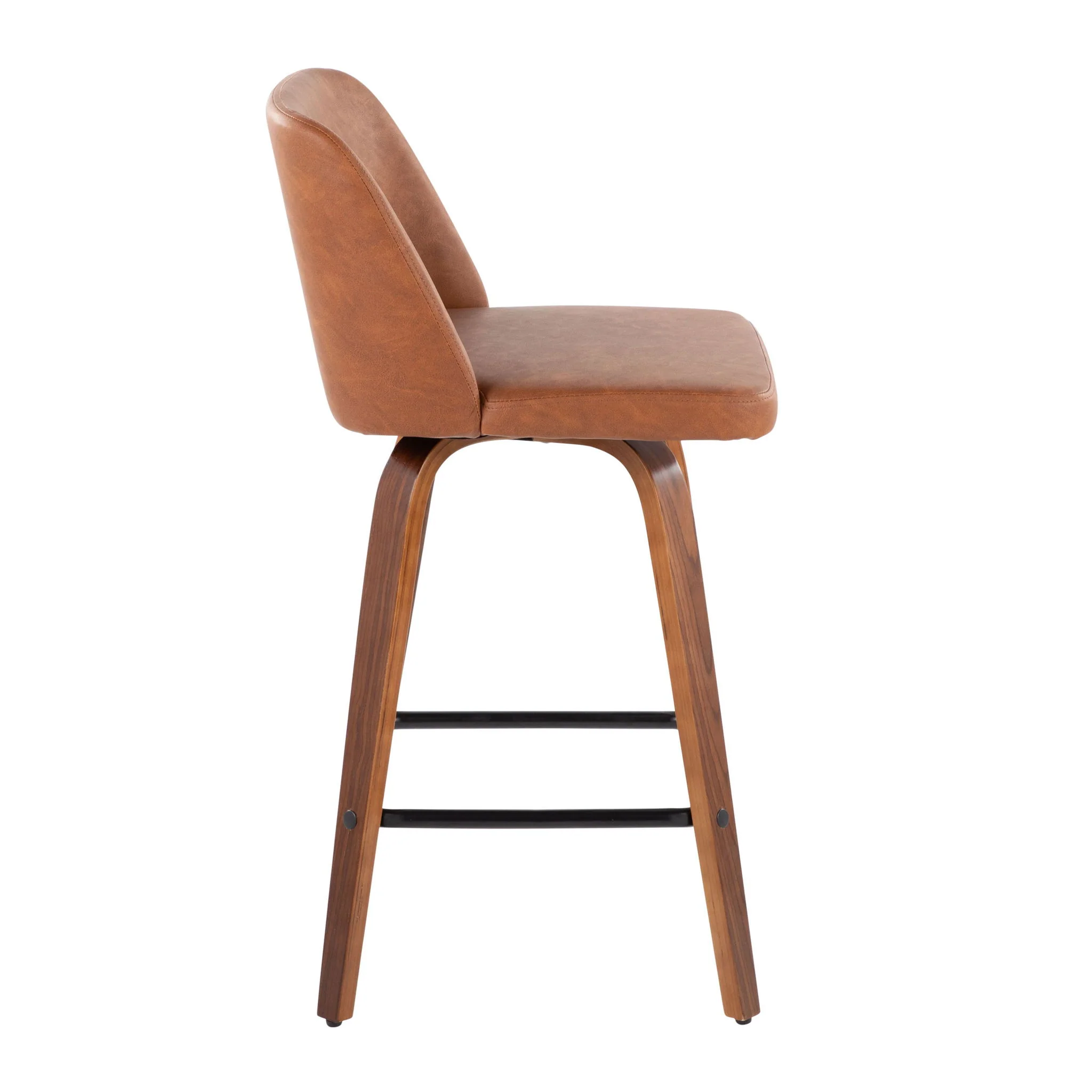 Toriano - Mid Century Modern Fixed Height Counter Stool & Square Footrest (Set of 2) - Image 23