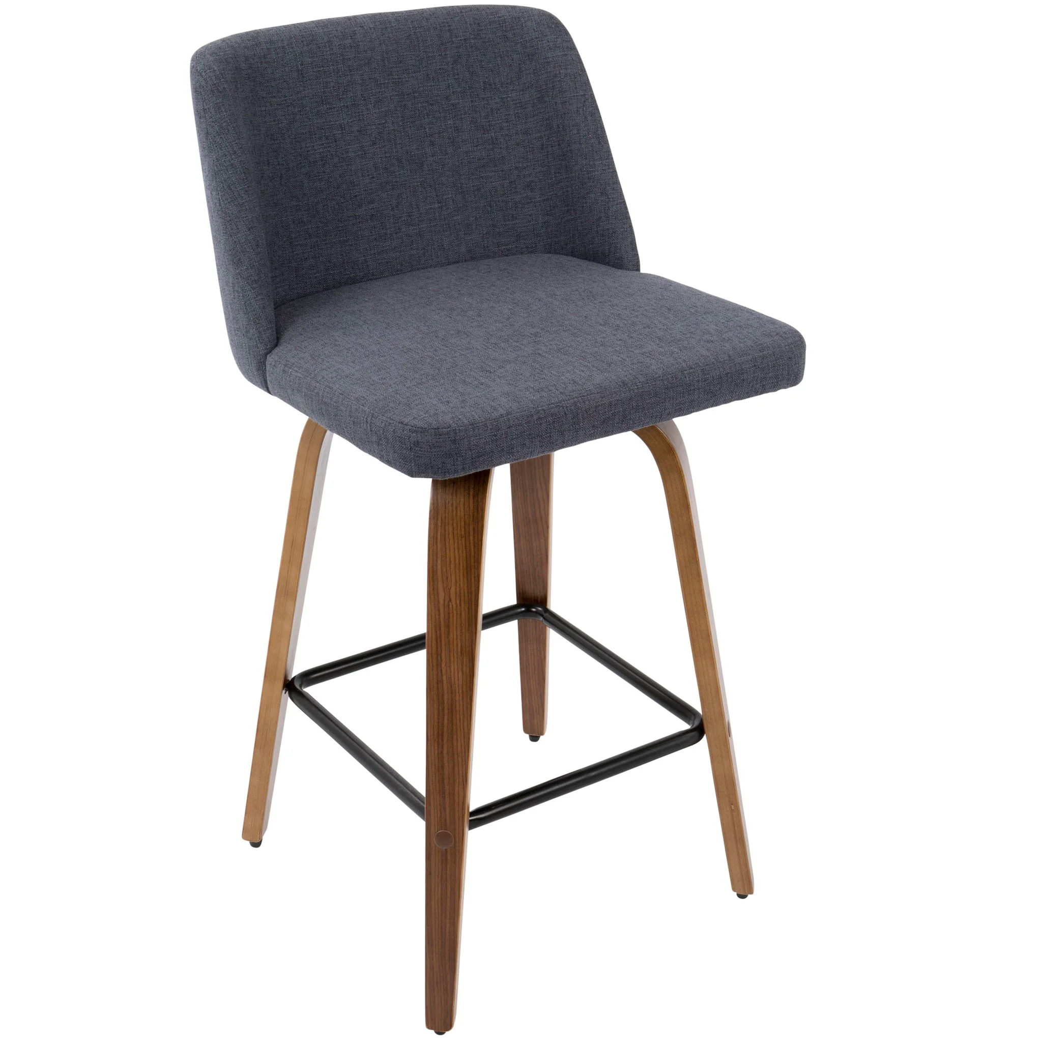 Toriano - Mid Century Modern Fixed Height Counter Stool & Square Footrest (Set of 2) - Image 26
