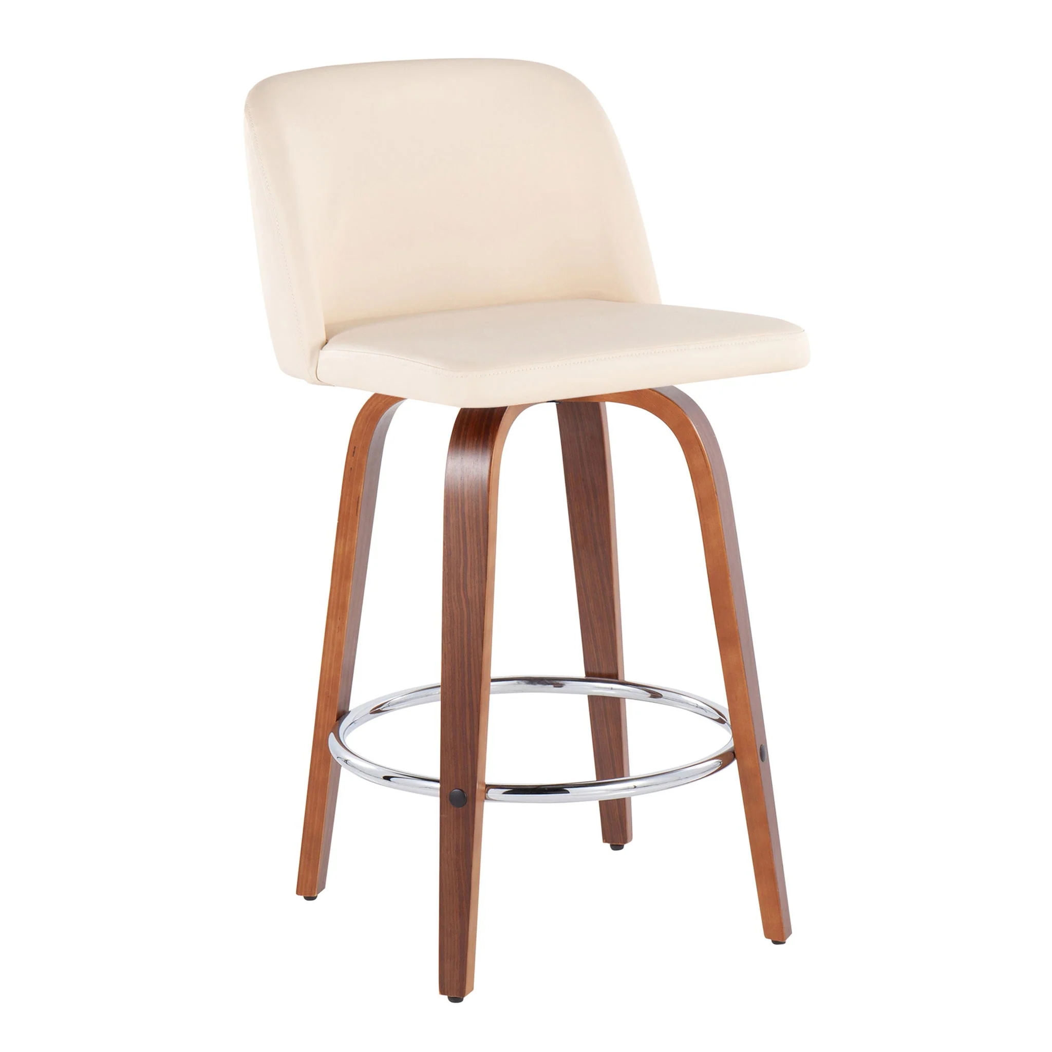 Toriano - Mid-Century Modern Fixed Height Counter Stool With Round Footrest (Set of 2) - Image 12