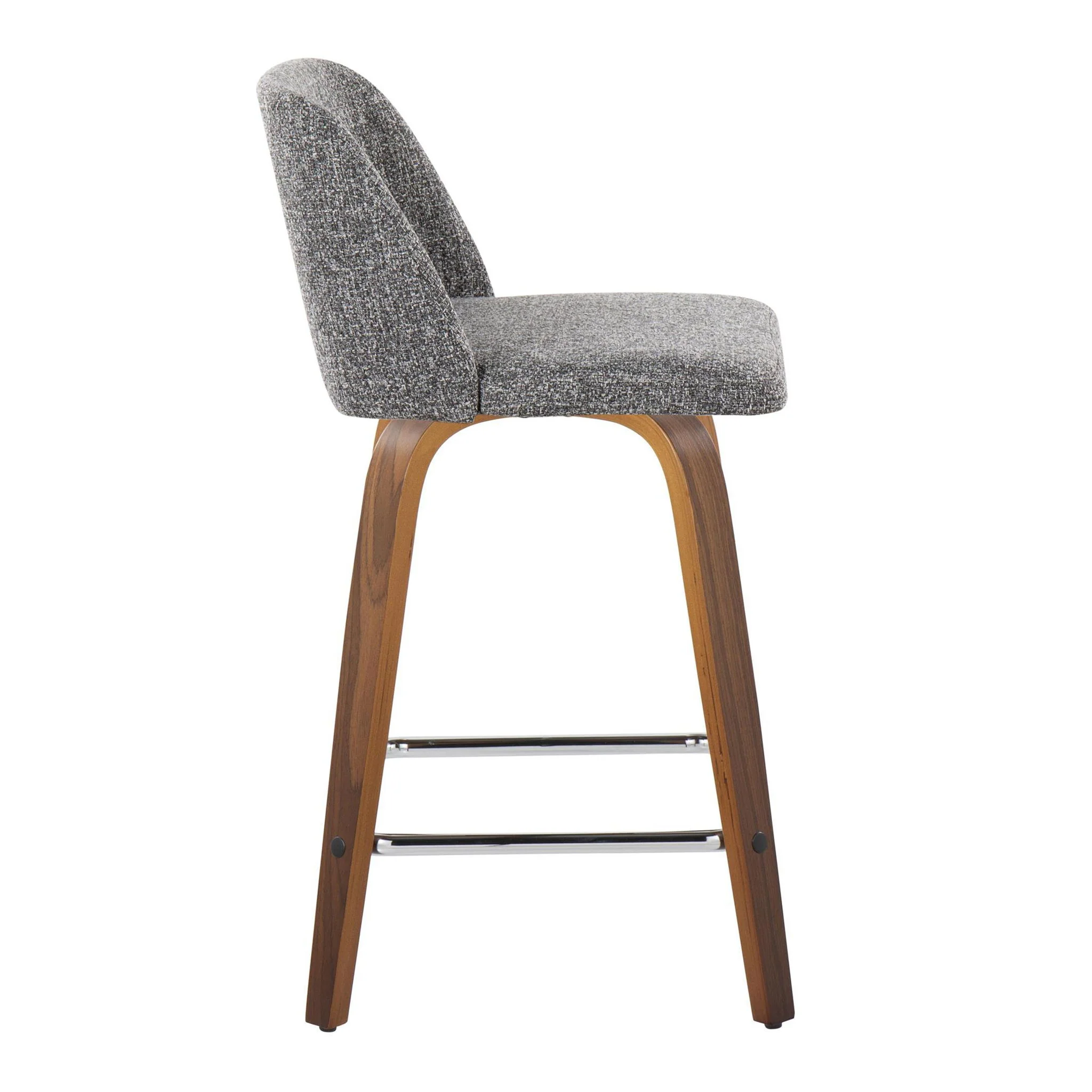 Toriano - Mid Century Modern Fixed Height Counter Stool With Swivel And Square Footrest (Set of 2) - Image 6