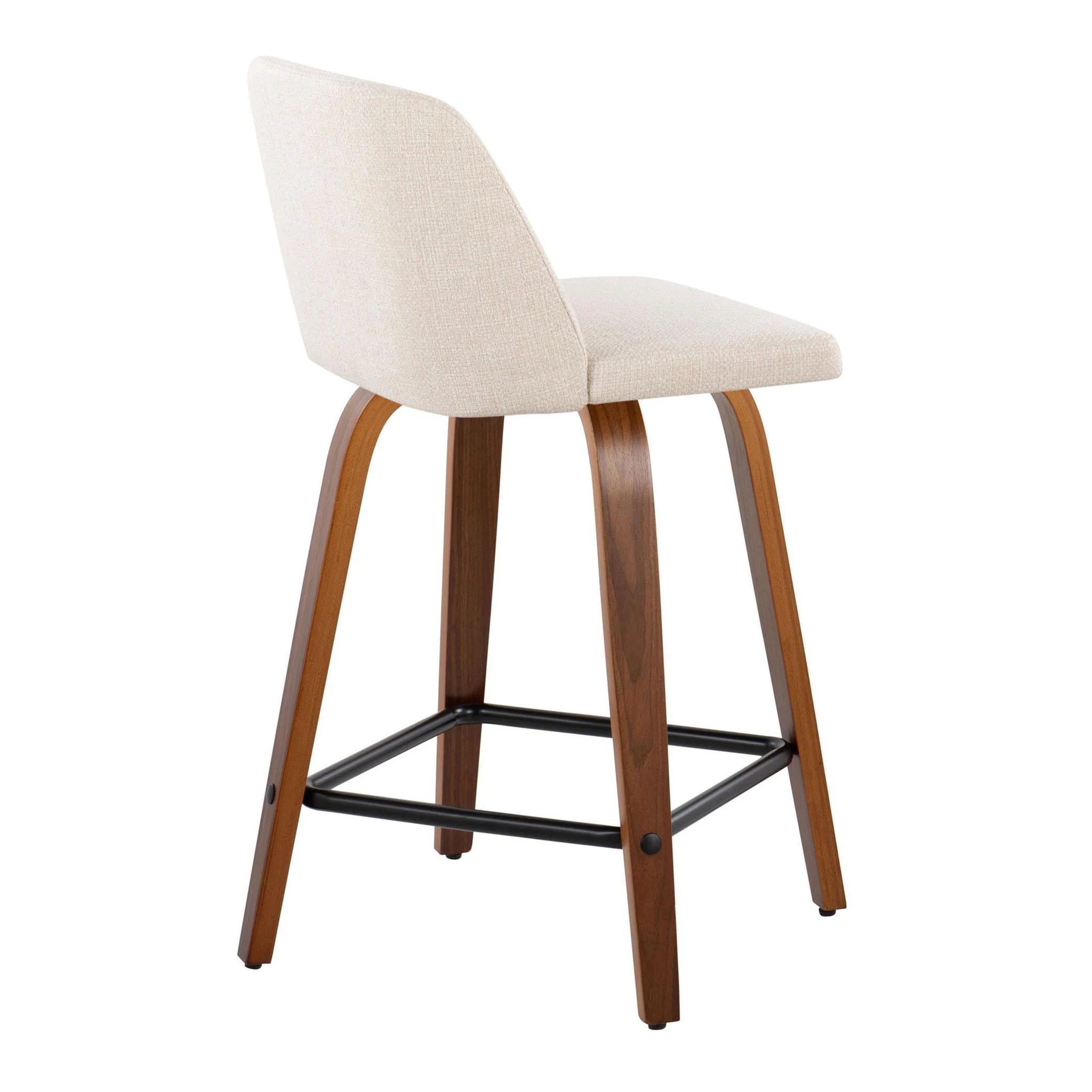 Toriano - Mid Century Modern Fixed Height Counter Stool With Swivel & Square Footrest (Set of 2) - Image 10