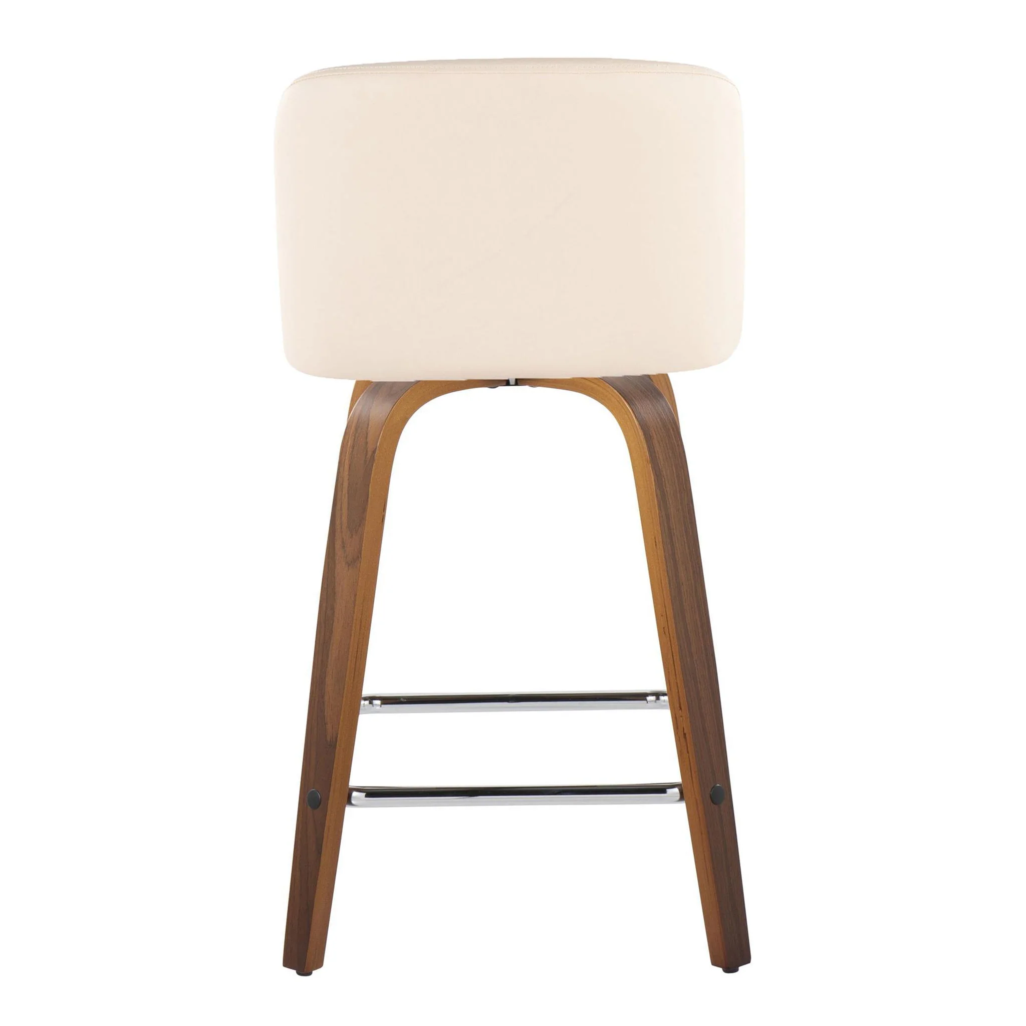 Toriano - Mid Century Modern Fixed Height Counter Stool With Swivel & Square Footrest (Set of 2) - Image 7