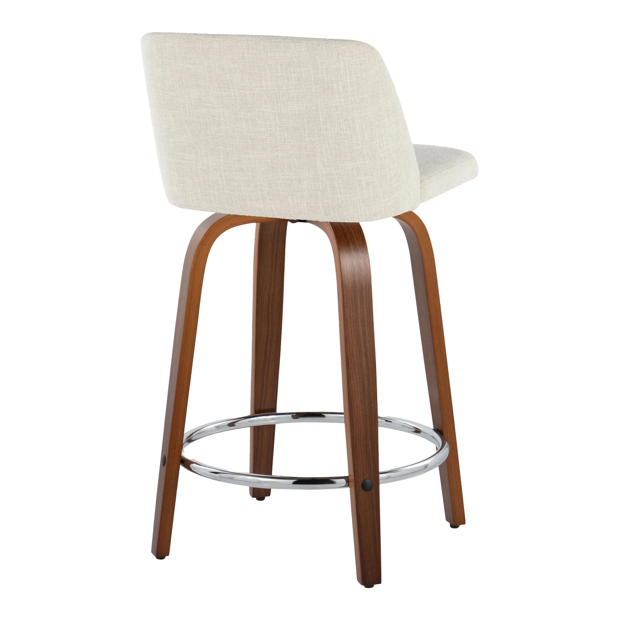 Toriano - Mid Century Modern Fixed Height Counter Stool With Swivel With Round Footrest (Set of 2) - Image 15