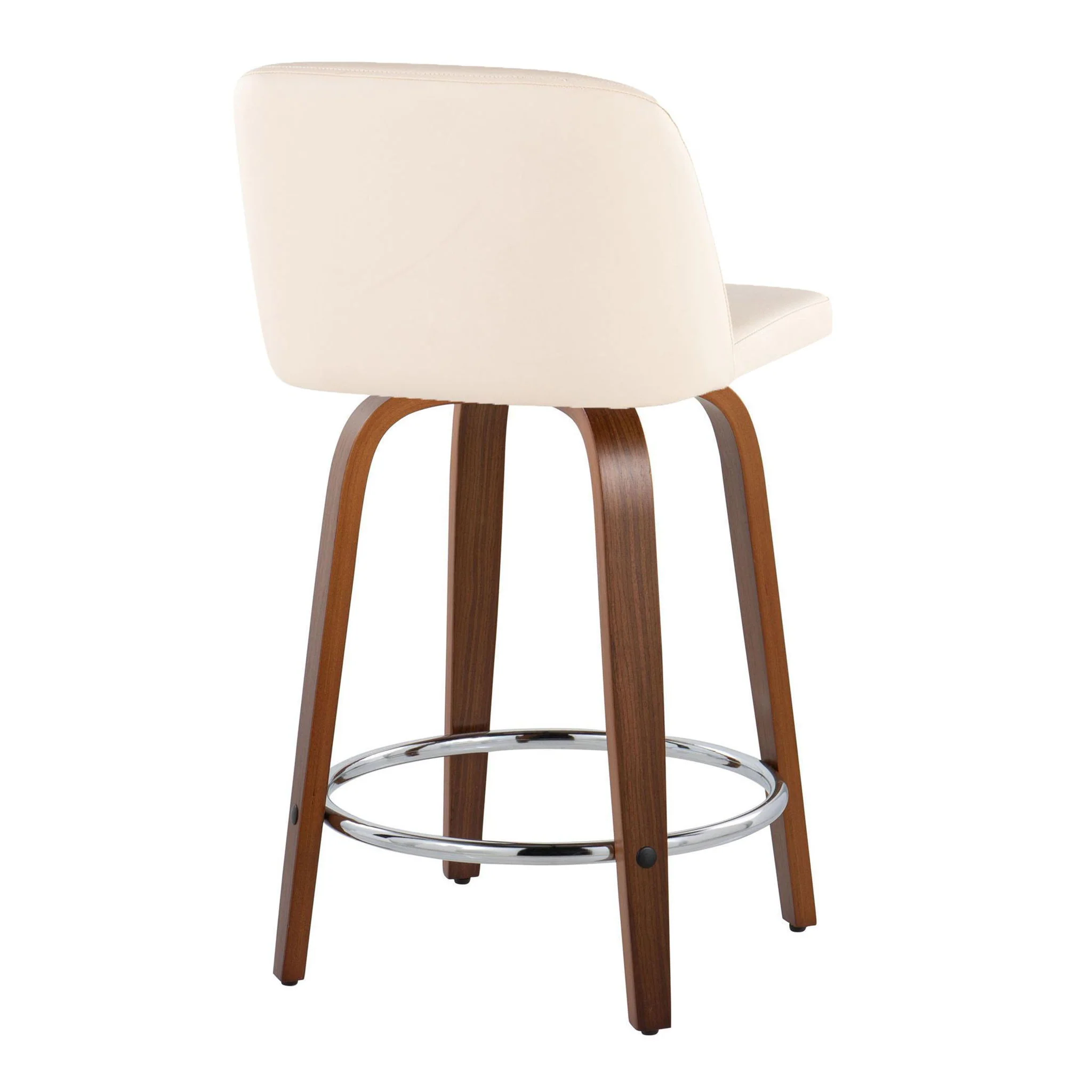Toriano - Mid Century Modern Fixed Height Counter Stool With Swivel With Round Footrest (Set of 2) - Image 20