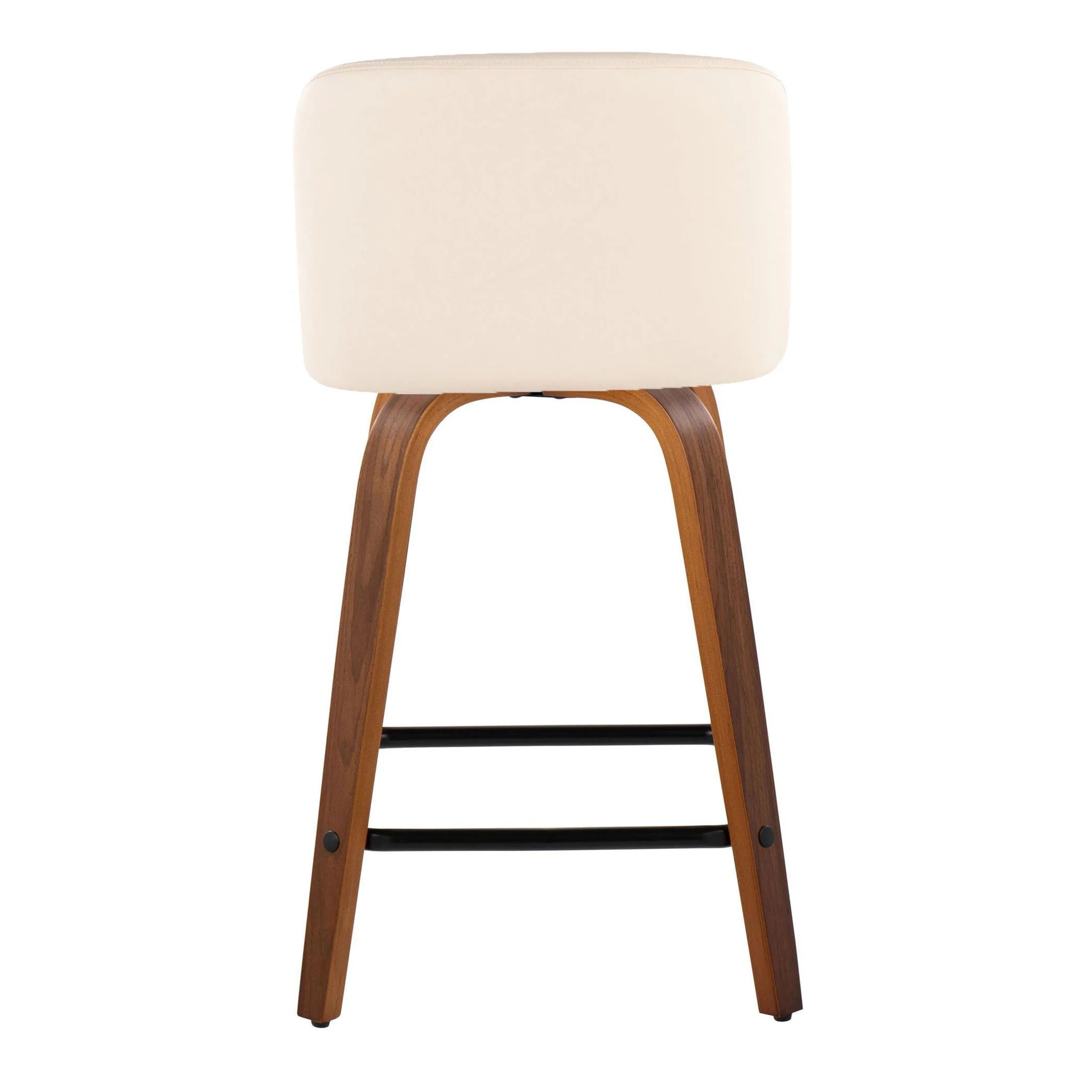 Toriano - Mid Century Modern Fixed Height Counter Stool With Swivel With Square Footrest (Set of 2) - Image 3