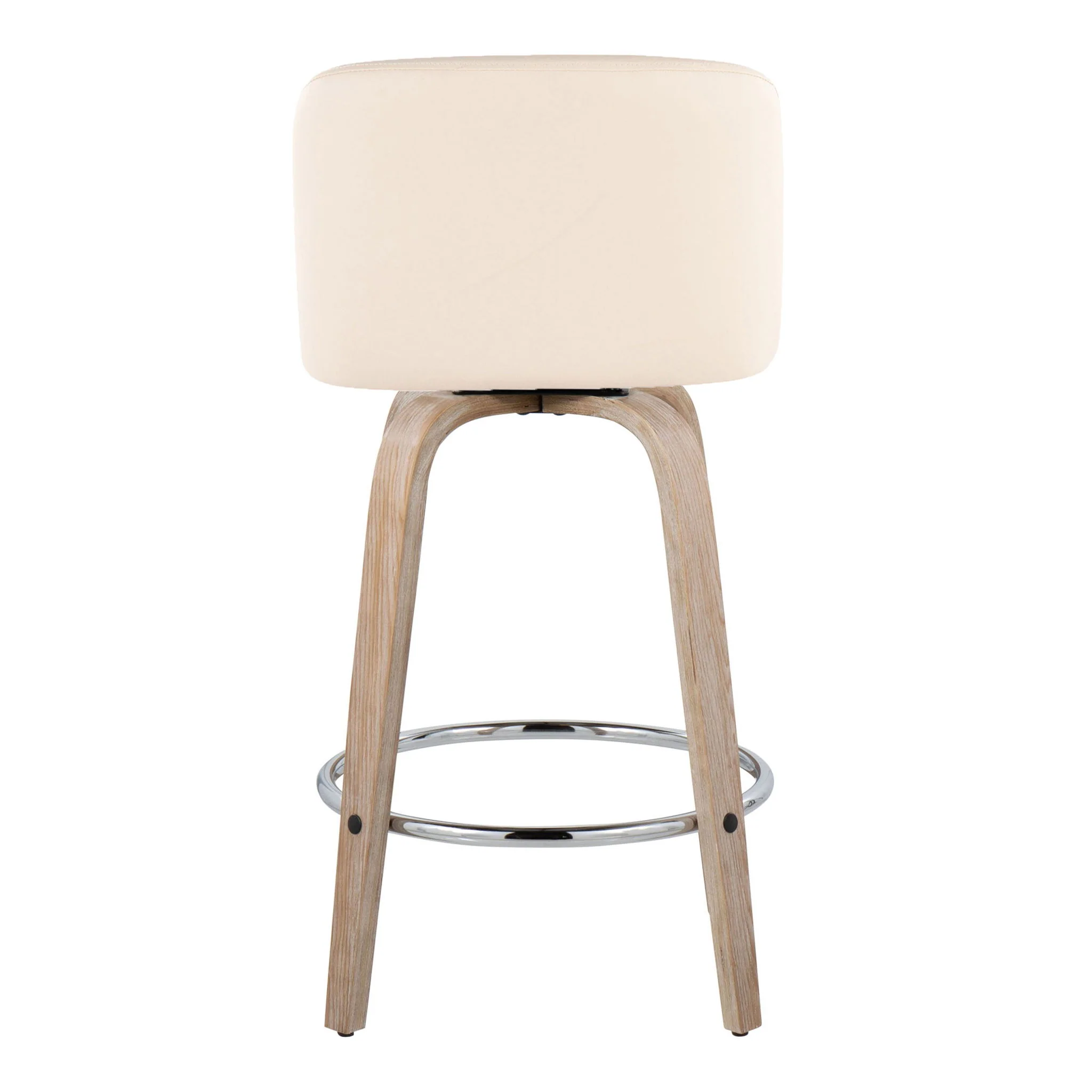 Toriano - Modern Design Fixed Height Counter Stool With Swivel With Round Footrest (Set of 2) - Image 5