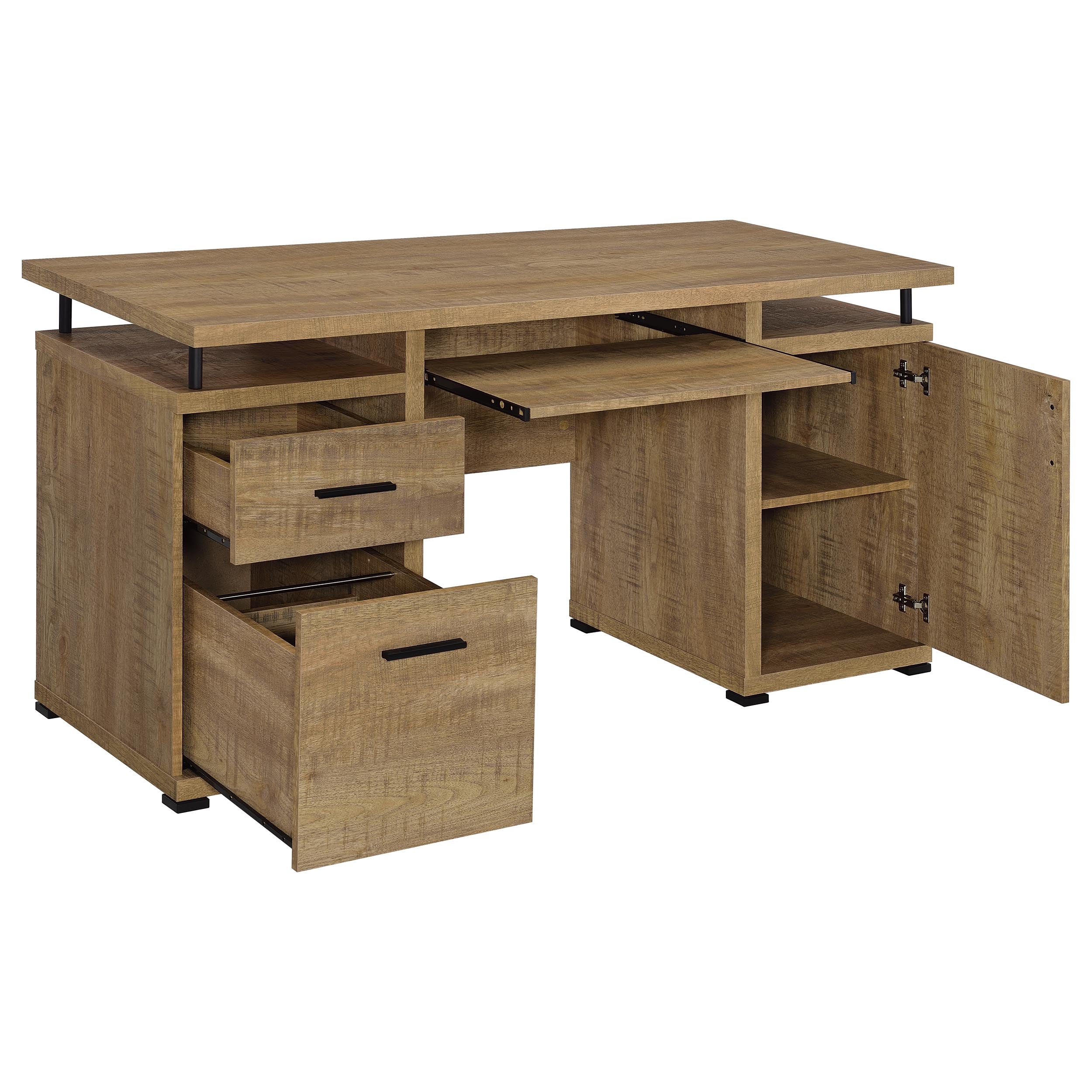 Tracy 55-Inch 2-Drawer Office Computer Desk, Mango - Image 3