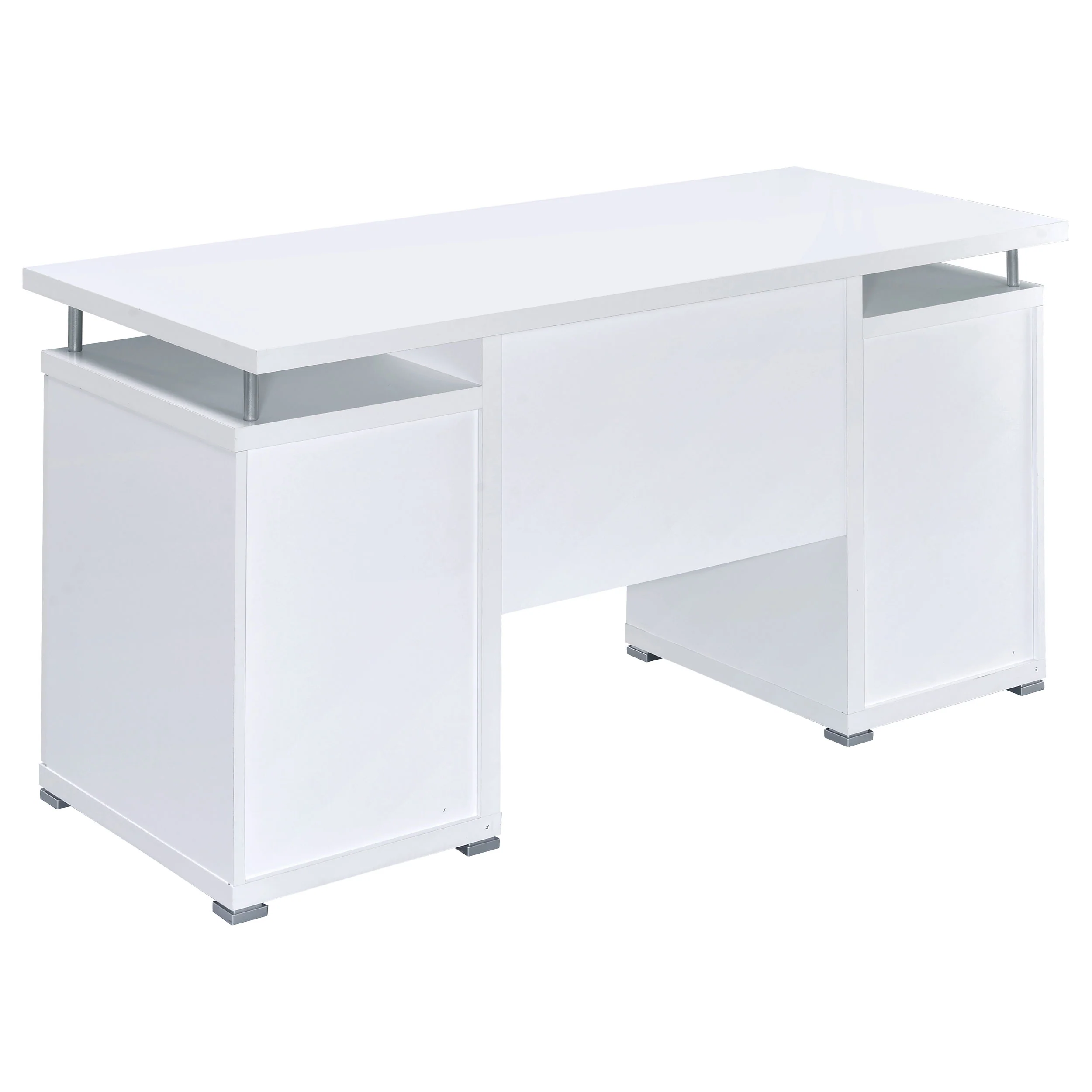 Tracy 55-Inch 2-Drawer Office Computer Desk White - Image 10