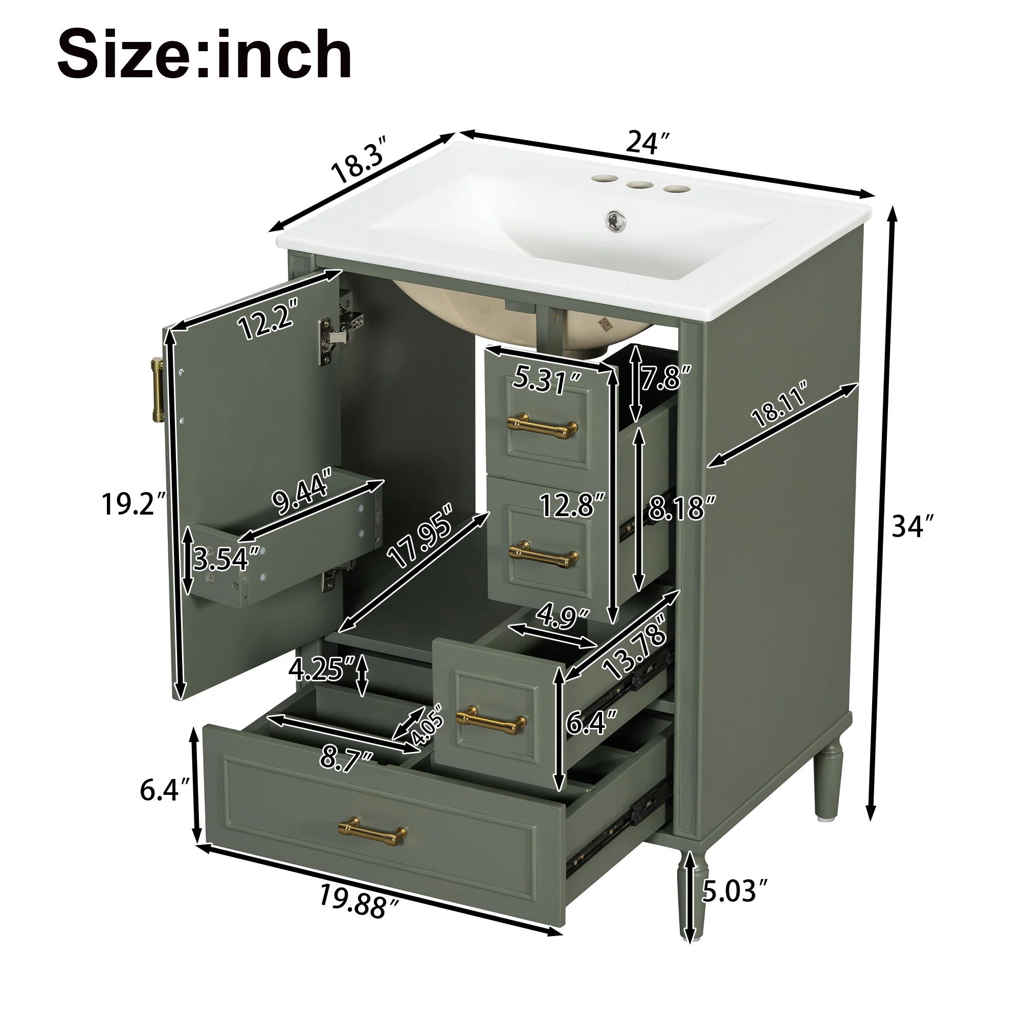 Traditional Bathroom Vanity Set With Soft Close Doors - Image 32