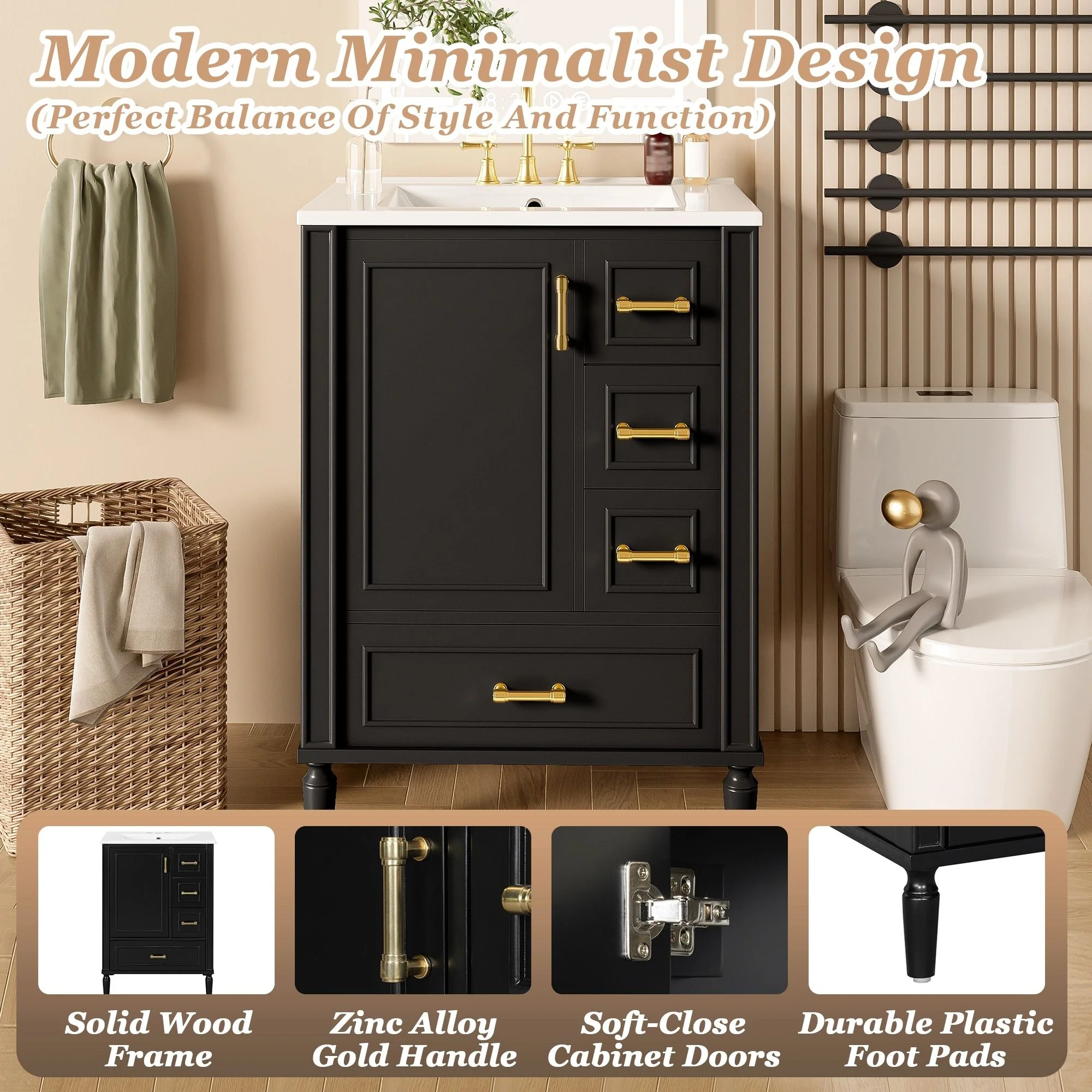 Traditional Bathroom Vanity Set With Soft Close Doors - Image 69