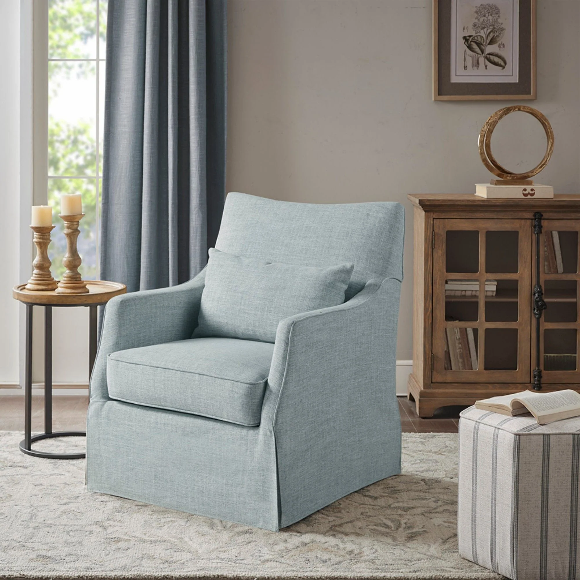 Traditional Design London Skirted Swivel Chair - Image 10