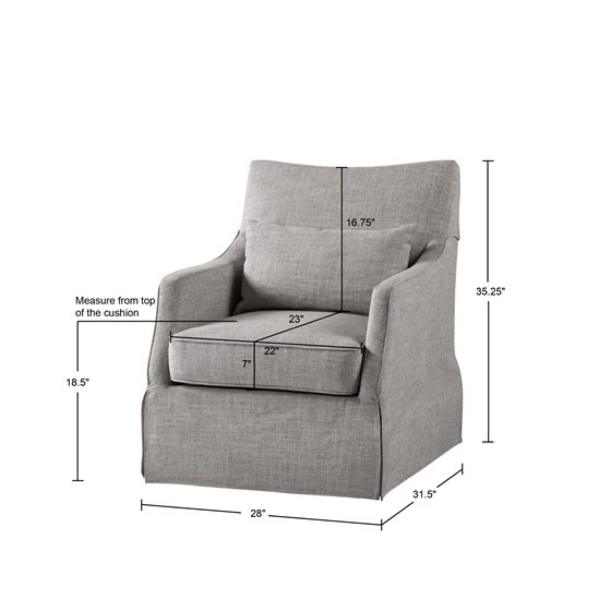Traditional Design London Skirted Swivel Chair - Image 7