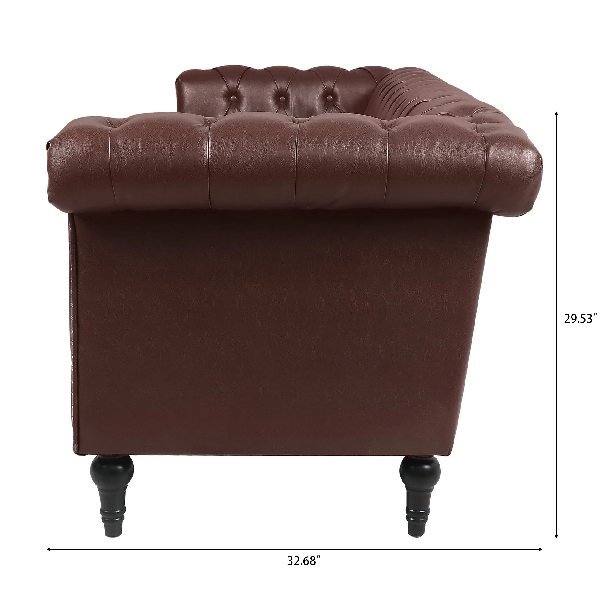 Traditional Square Arm Removable Cushion 3 Seater Sofa - Image 4