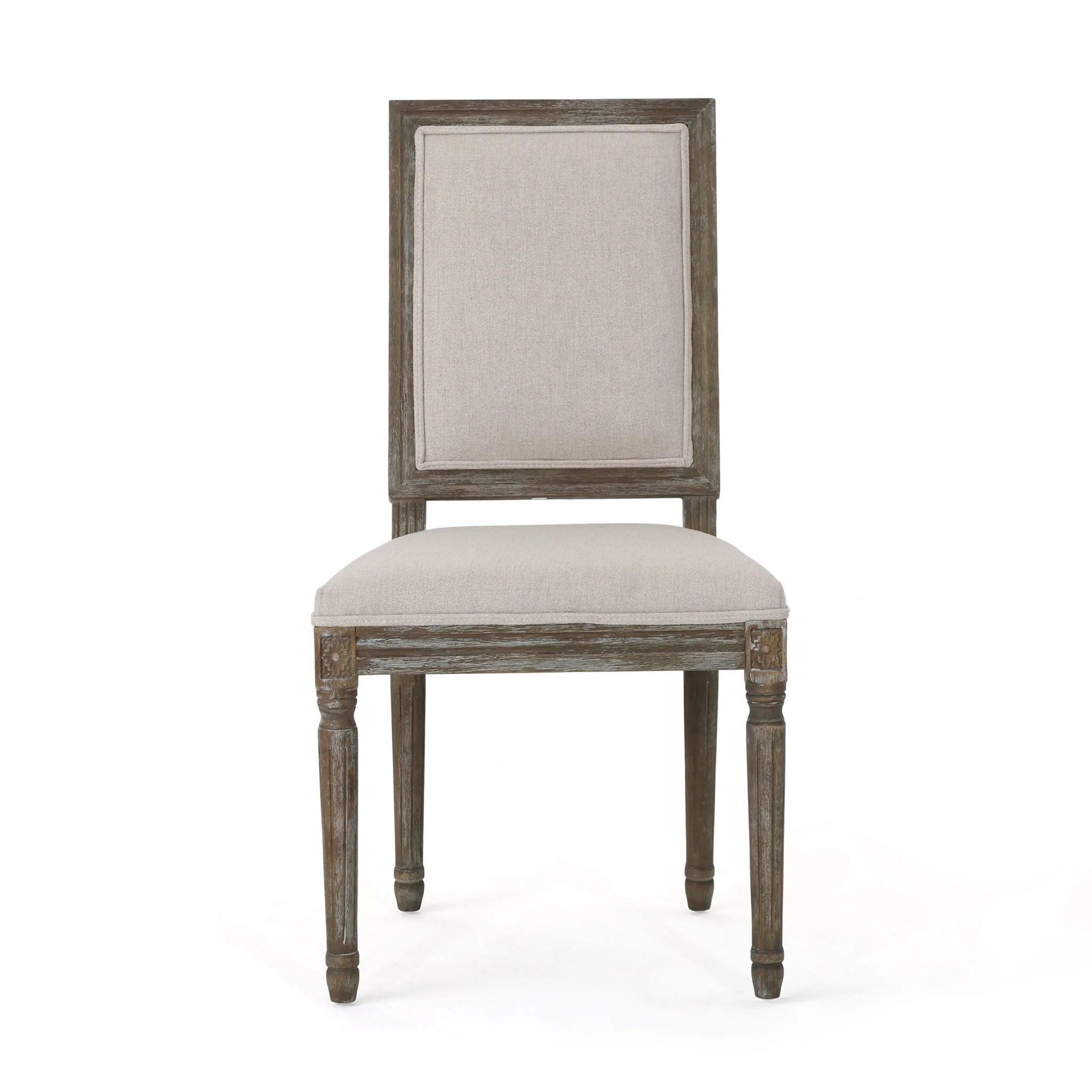 Traditional Style Dining Chair Set With Fabric Upholstery - Image 2