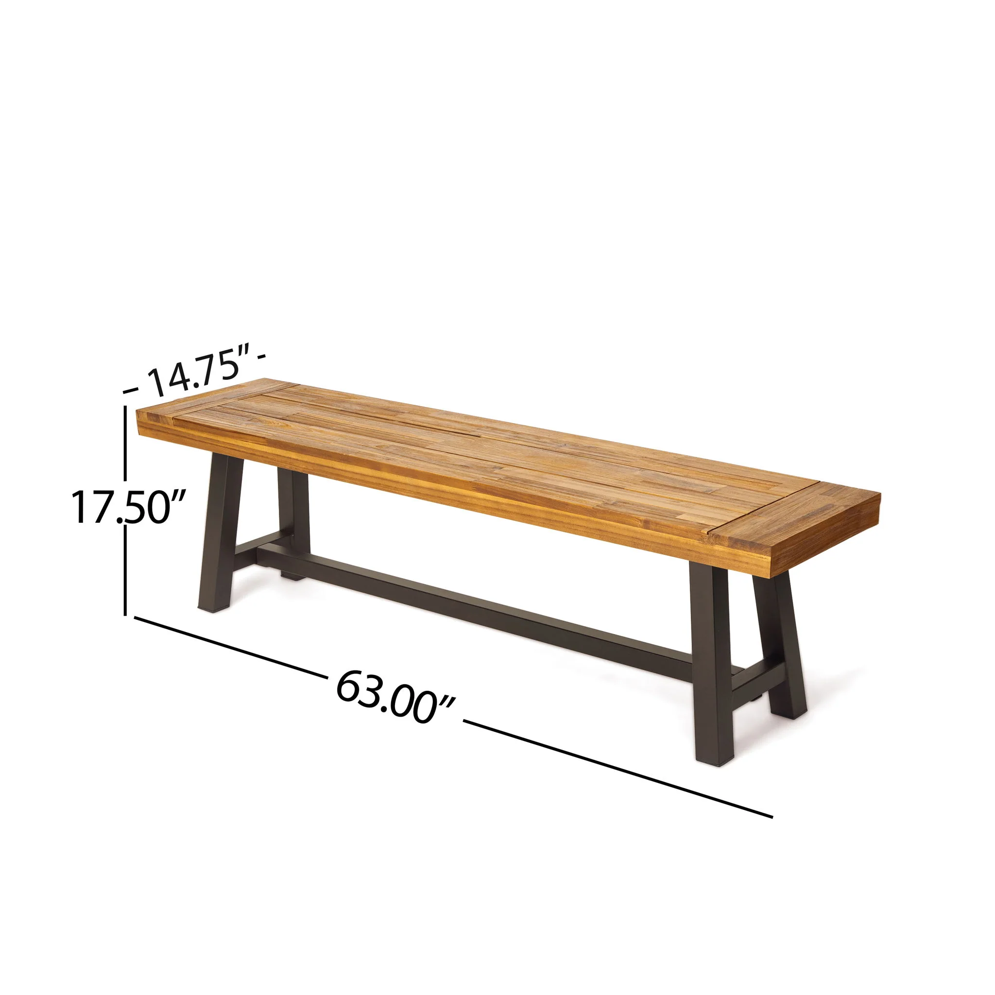 Tranquilizer - Outdoor Acacia Wood Bench With Slat Panel Design - Image 34