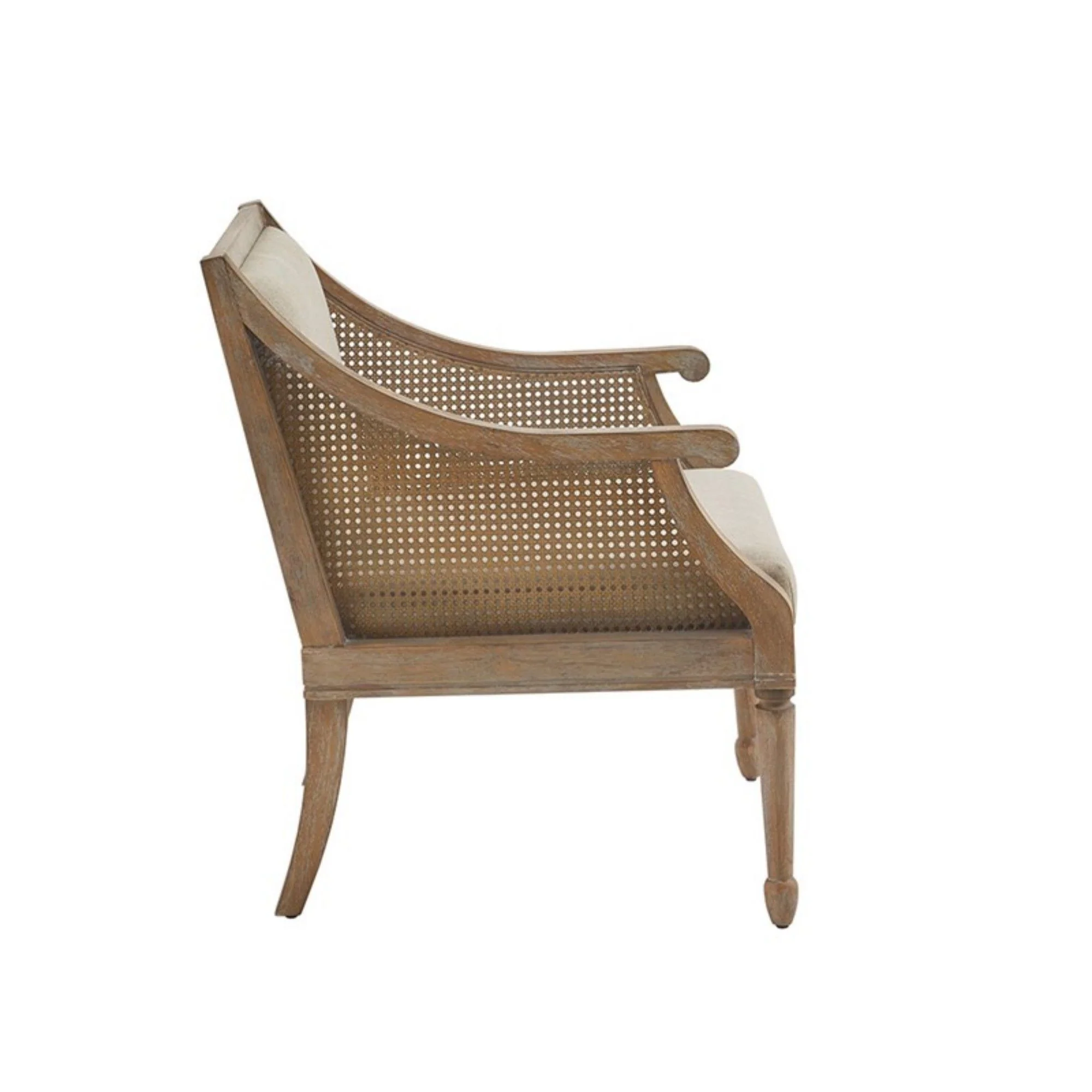Transitional Cane Accent Armchair And Back Cushion - Natural - Image 2