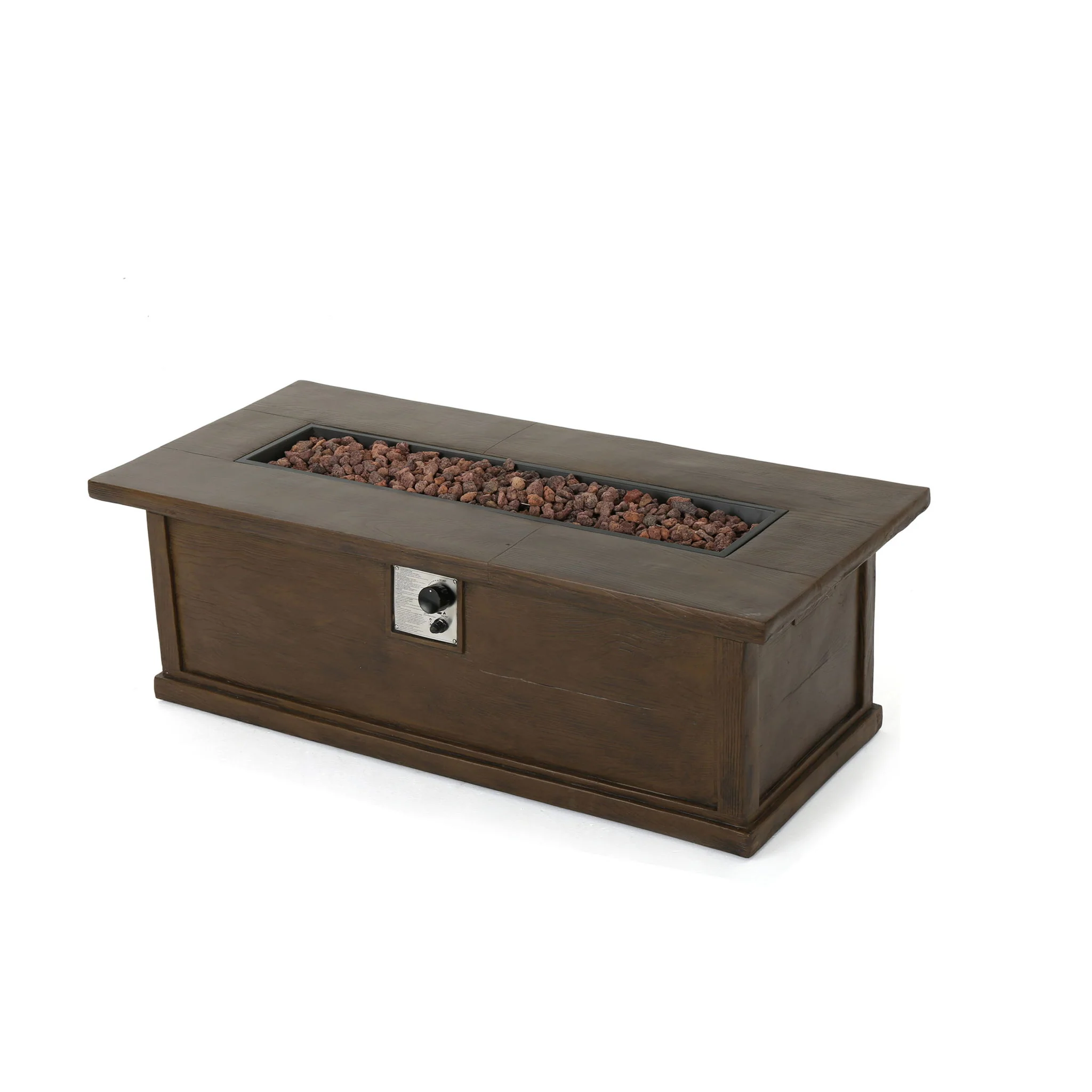 Transitional Rectangular Outdoor Propane Fire Pit Table 56x19in - Image 11