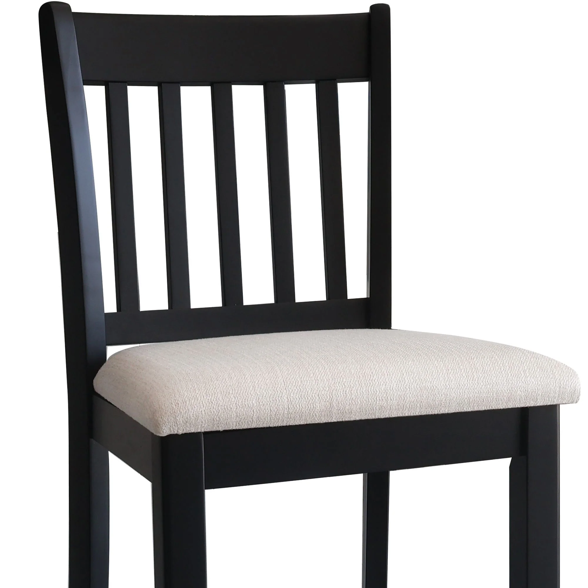 Transitional Rubberwood Dining Room Chairs (Set of 2) With Slatted Back - Black - Image 3