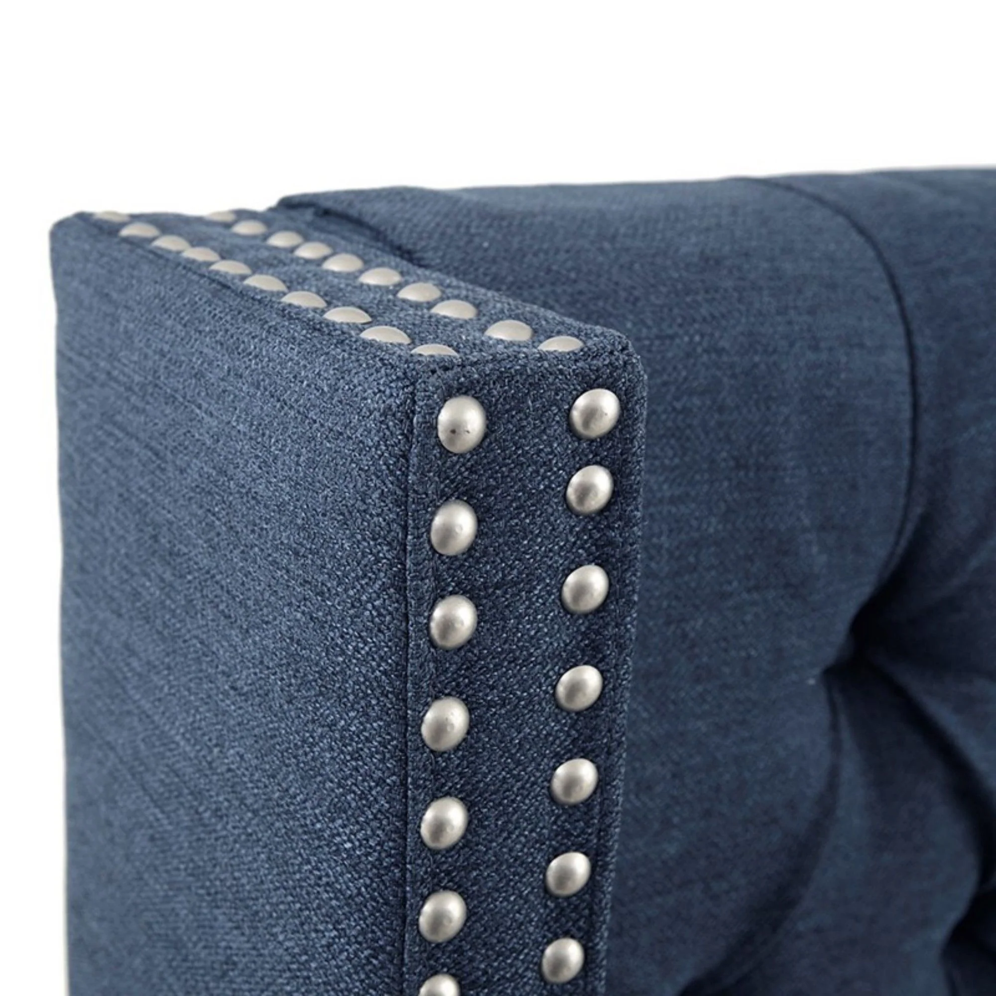 Transitional Upholstery Headboard With Tufted Buttons And Nailhead Trim - Image 6