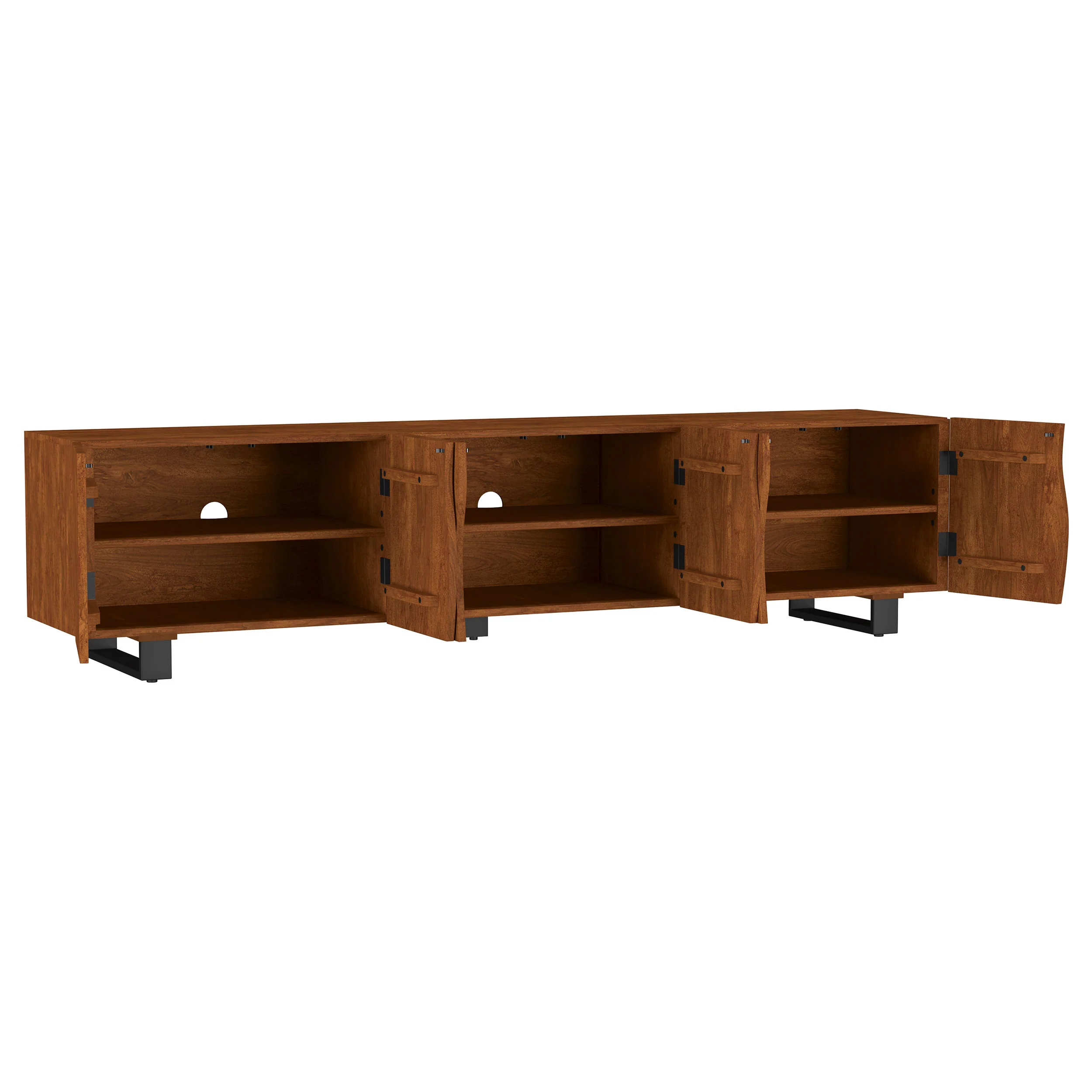 Trask 86-Inch Wood TV Stand Media Console Mango Brown - Image 2