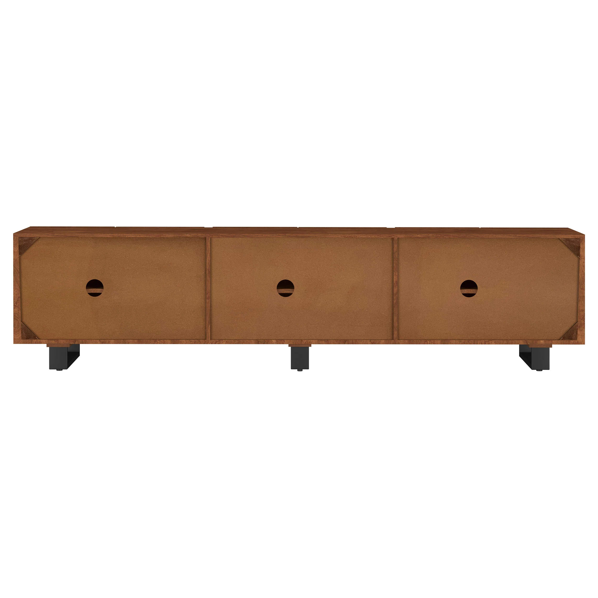 Trask 86-Inch Wood TV Stand Media Console Mango Brown - Image 6