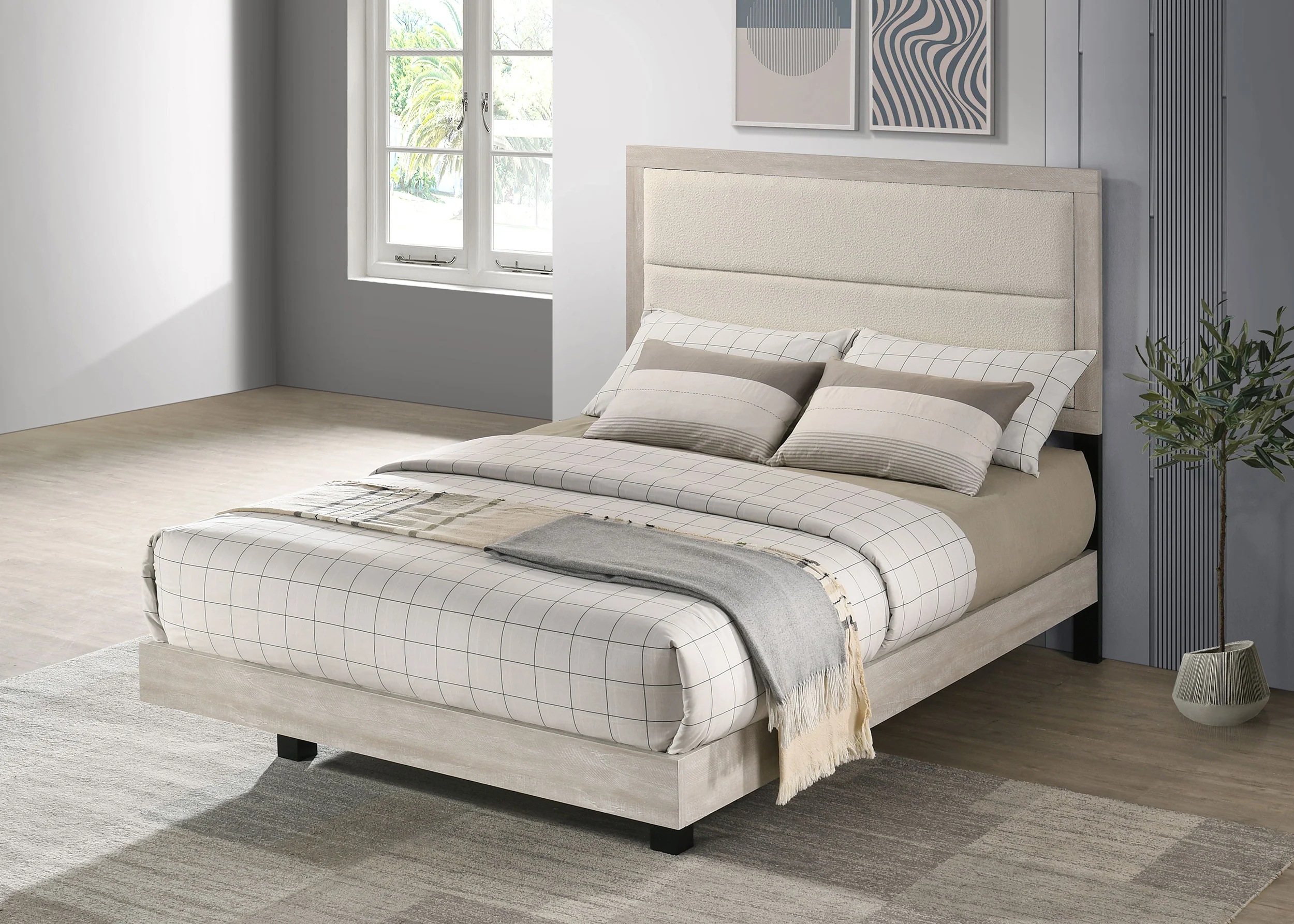 Trenton 54-inch Full Panel Bed in Rustic Cream - Image 2