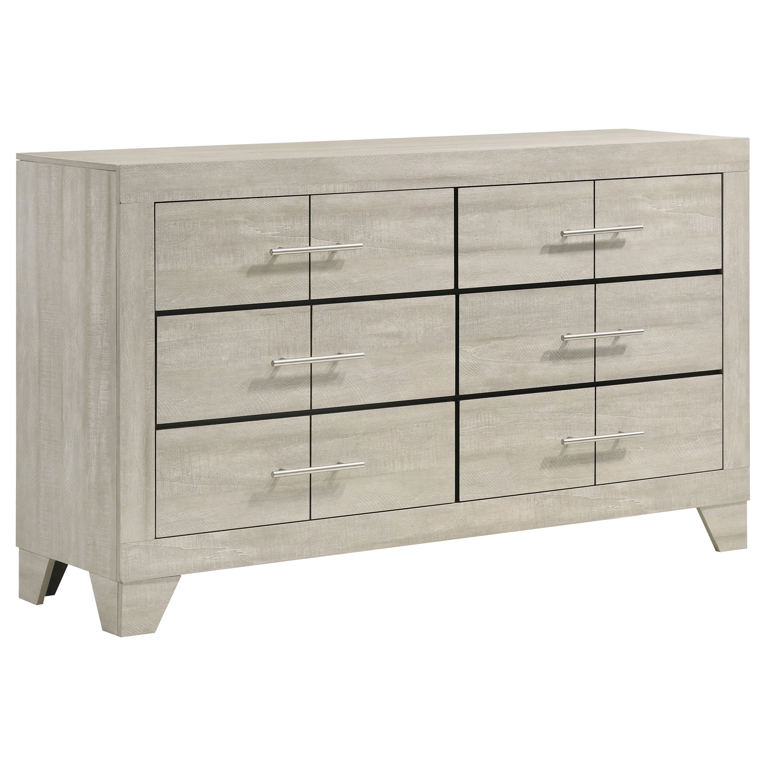Trenton 6-Drawer Bedroom Dresser in Rustic Cream