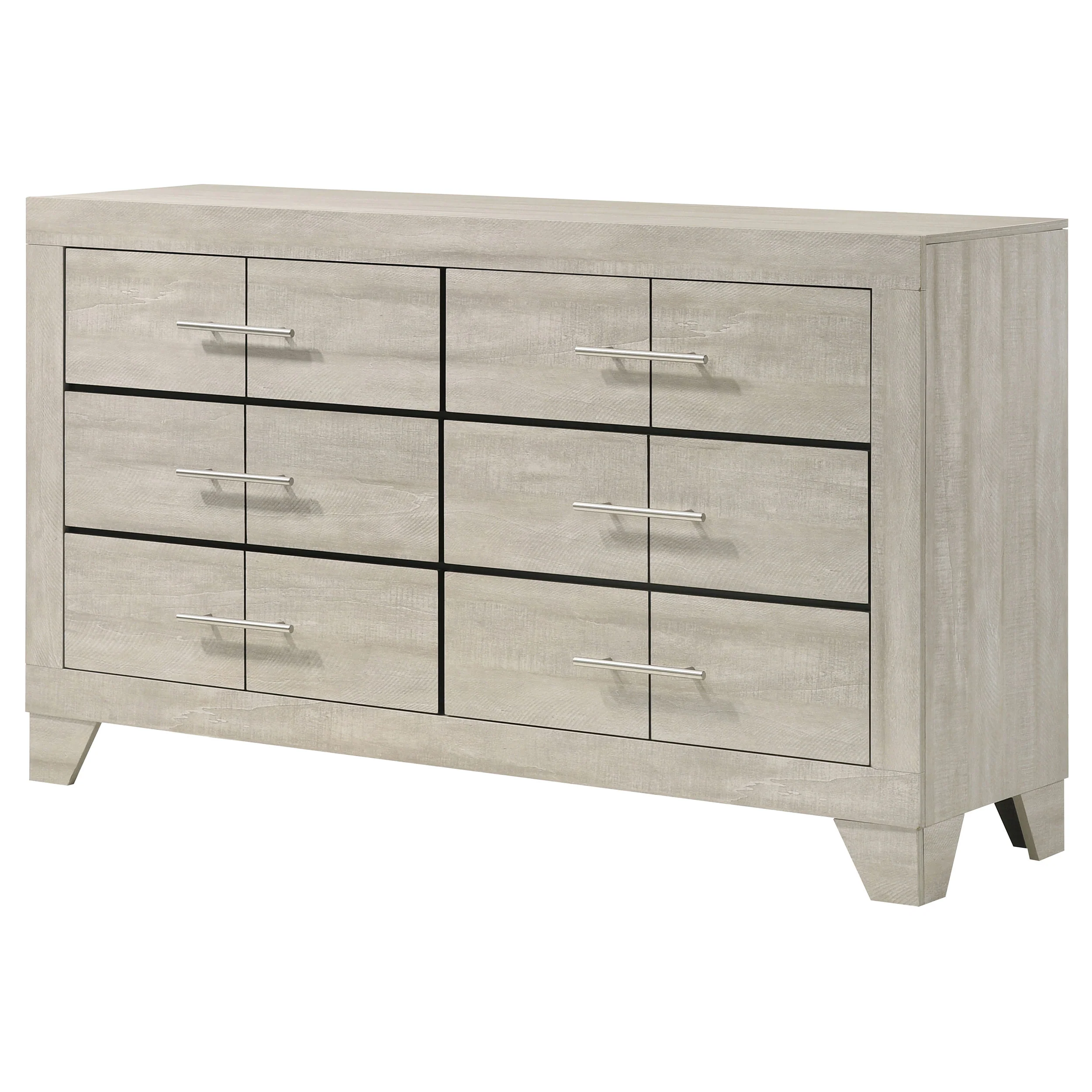 Trenton 6-Drawer Bedroom Dresser in Rustic Cream - Image 3