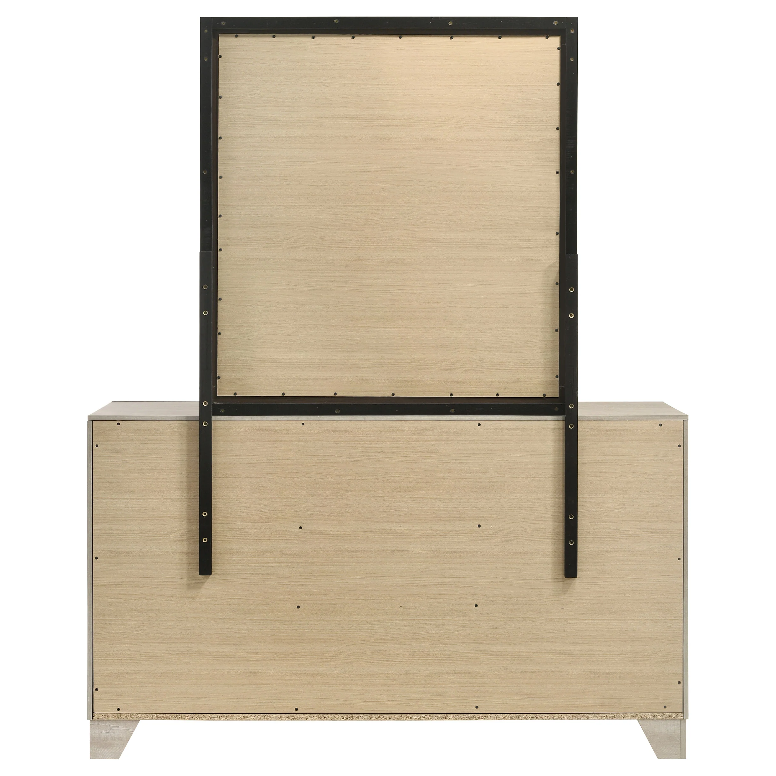 Trenton 6-Drawer Bedroom Dresser with Mirror, Rustic Cream - Image 7