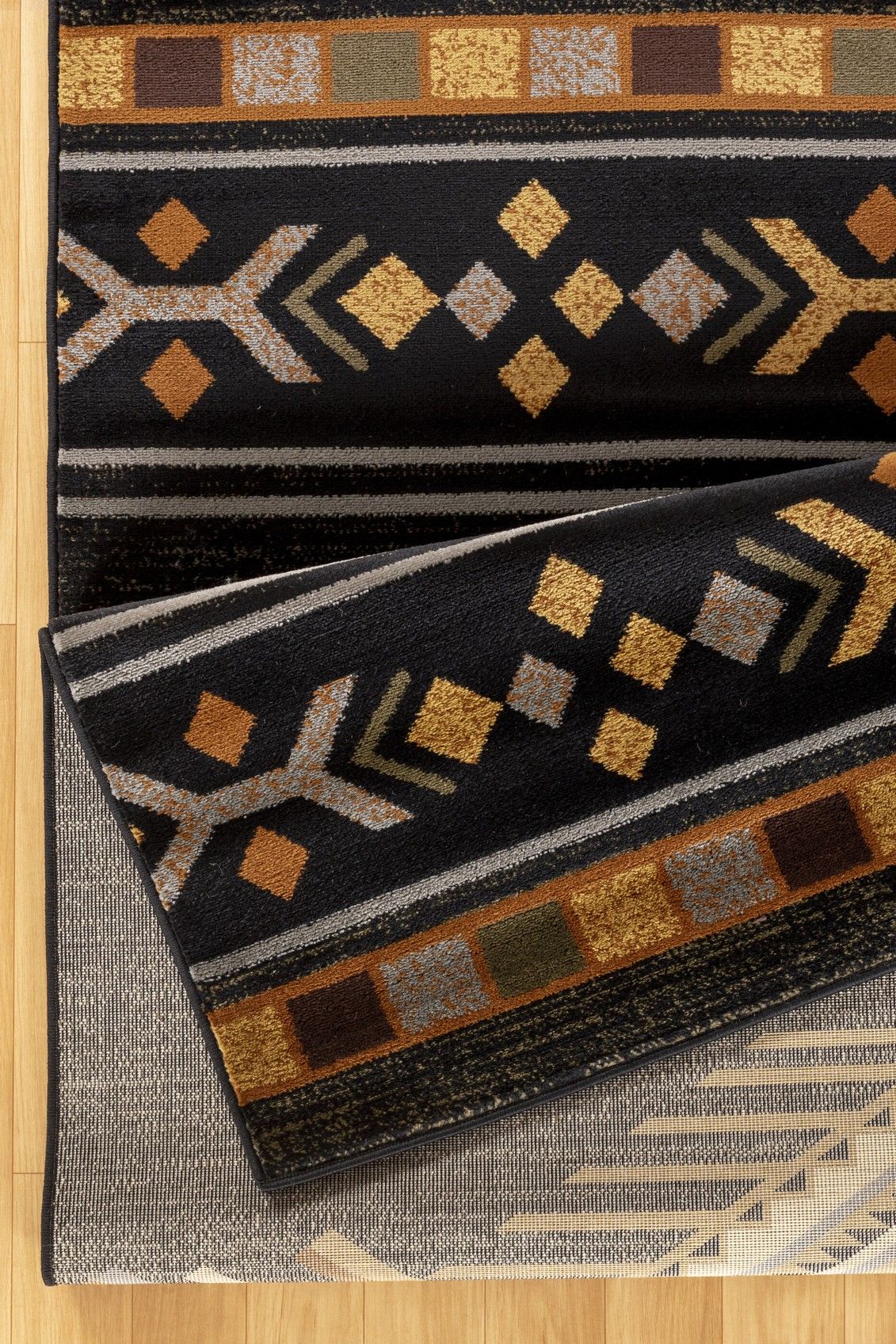 Tribes - 2'7" X 7'3" Southwest Area Rug Polypropylene - Black - Image 2