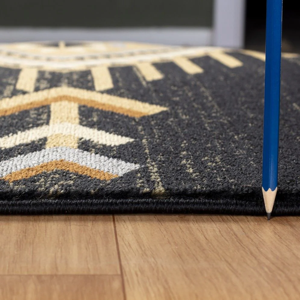 Tribes - 7'10" X 10'3" Southwest Area Rug - Black - Image 3