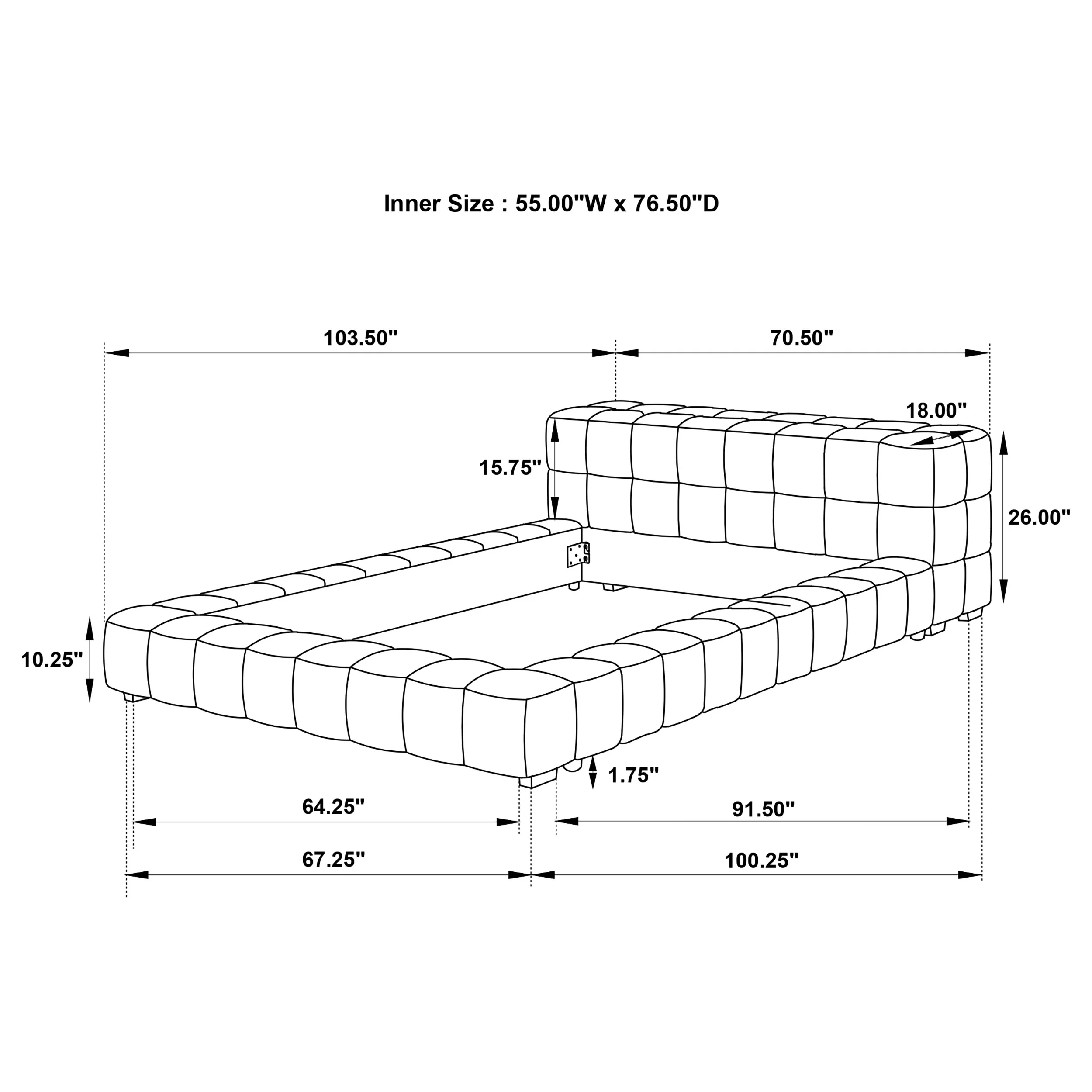 Trinity Upholstered Full Platform Bed in Green - Image 6