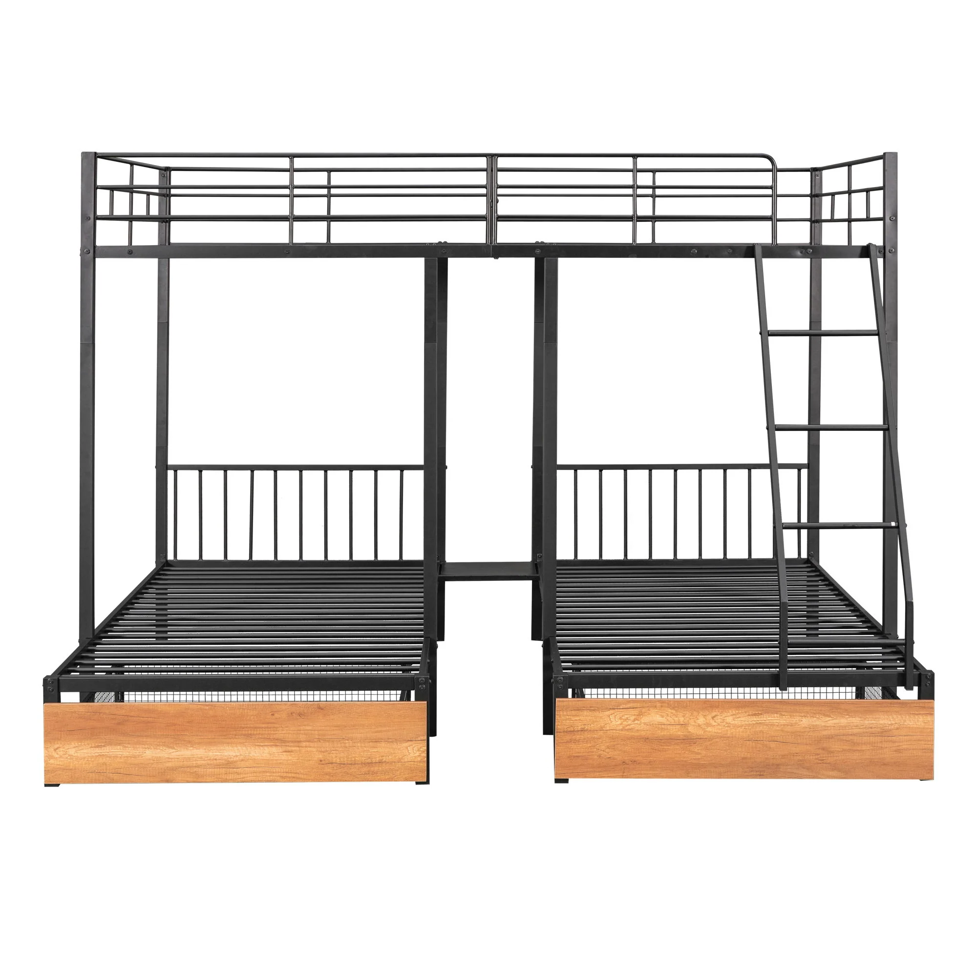 Triple Bunk Bed With Drawers And Guardrails - Image 16